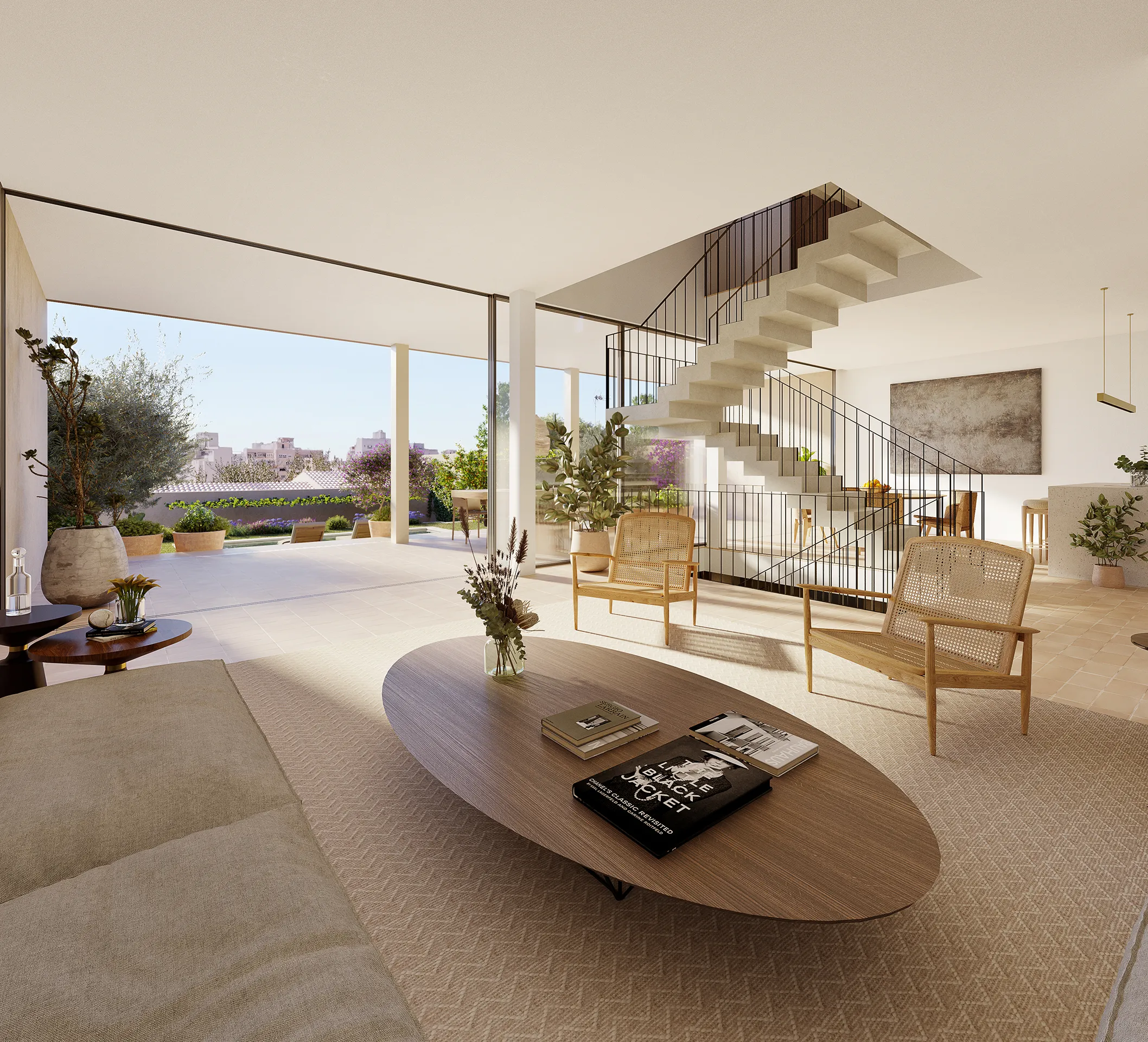 House Palma Mallorca Living Photorealistic Visualization