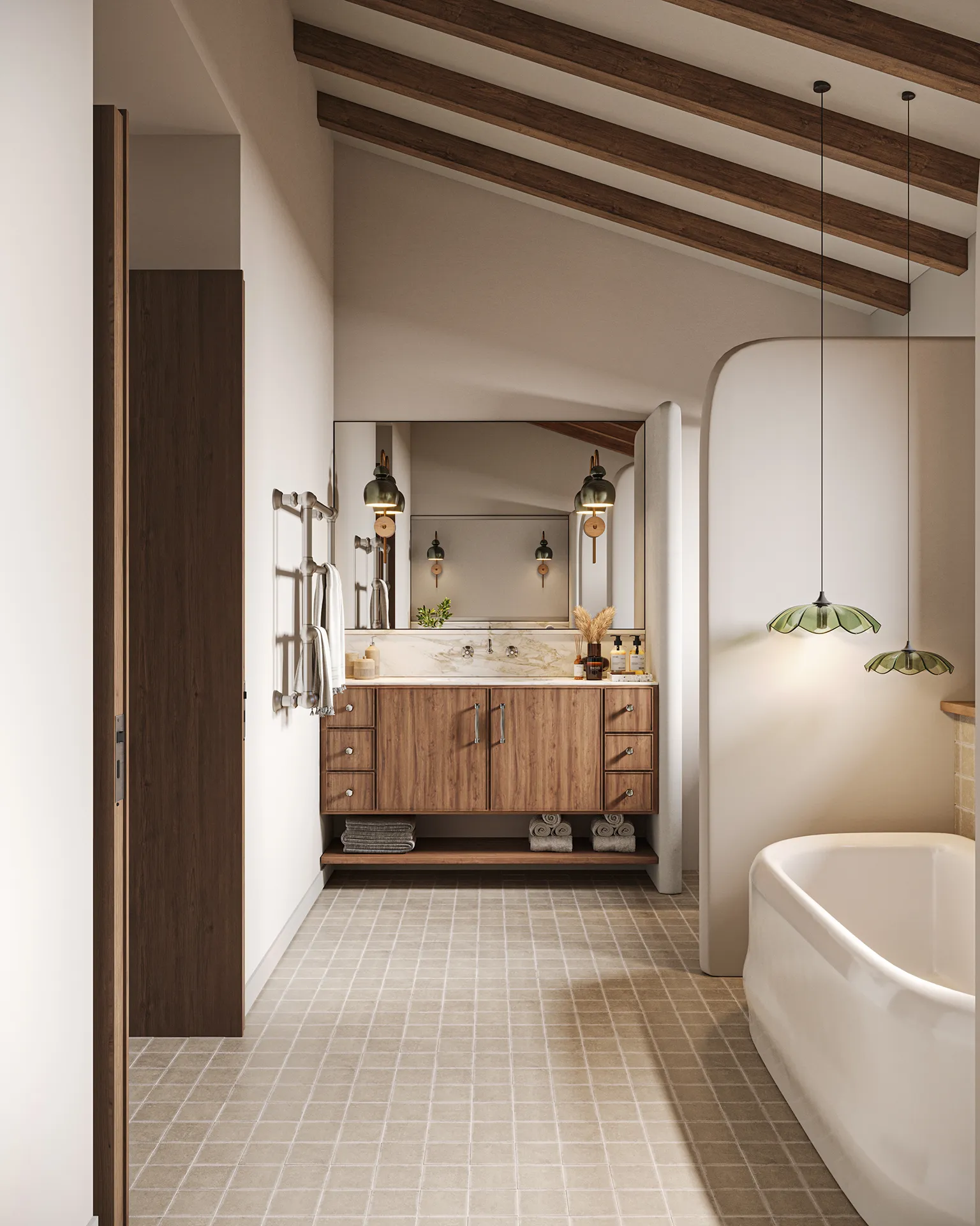 Casa Valldemossa Mallorca Baño visualizacion arquitectonica