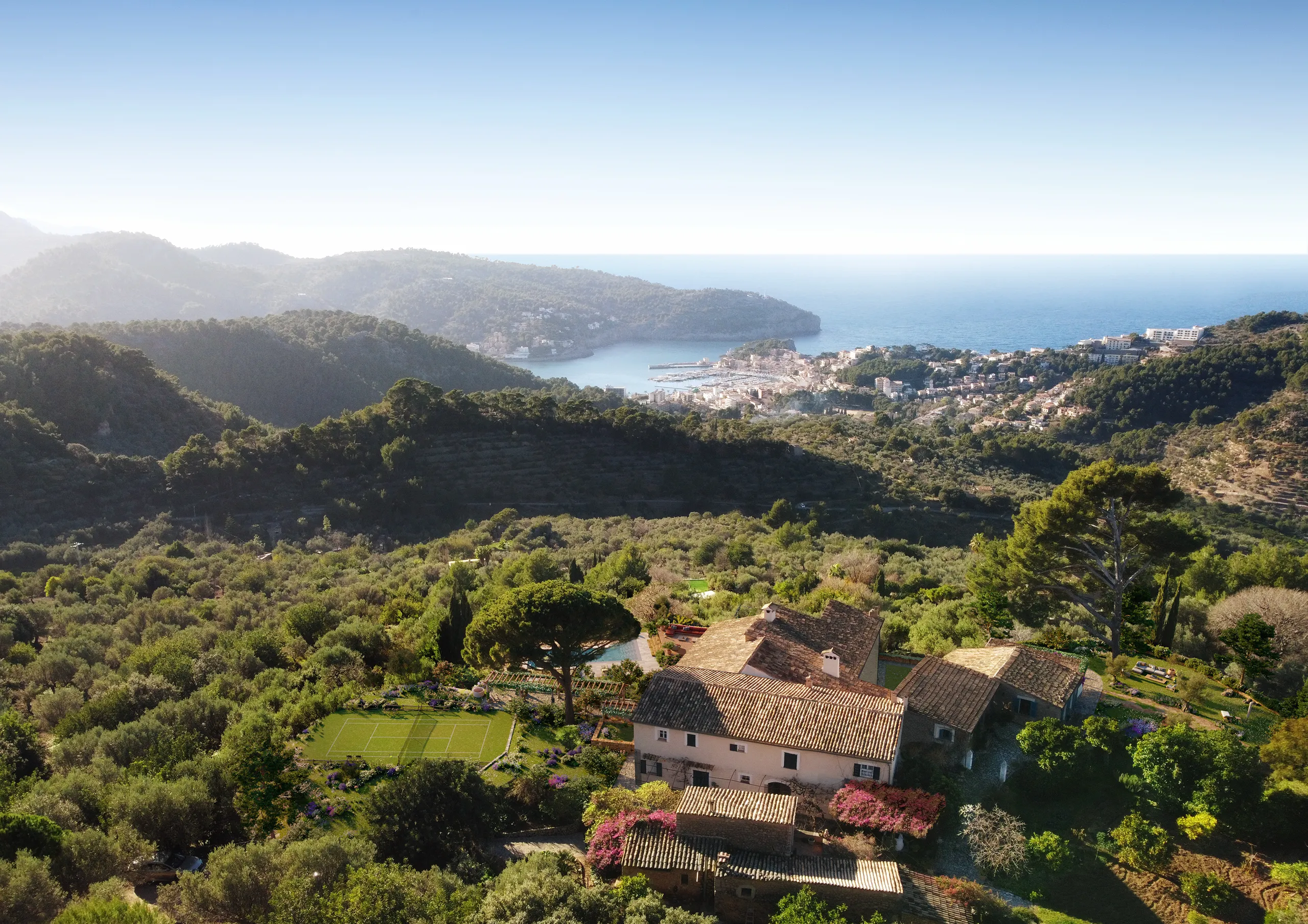 Villa Soller Mallorca Aerial view Real Estate Vr