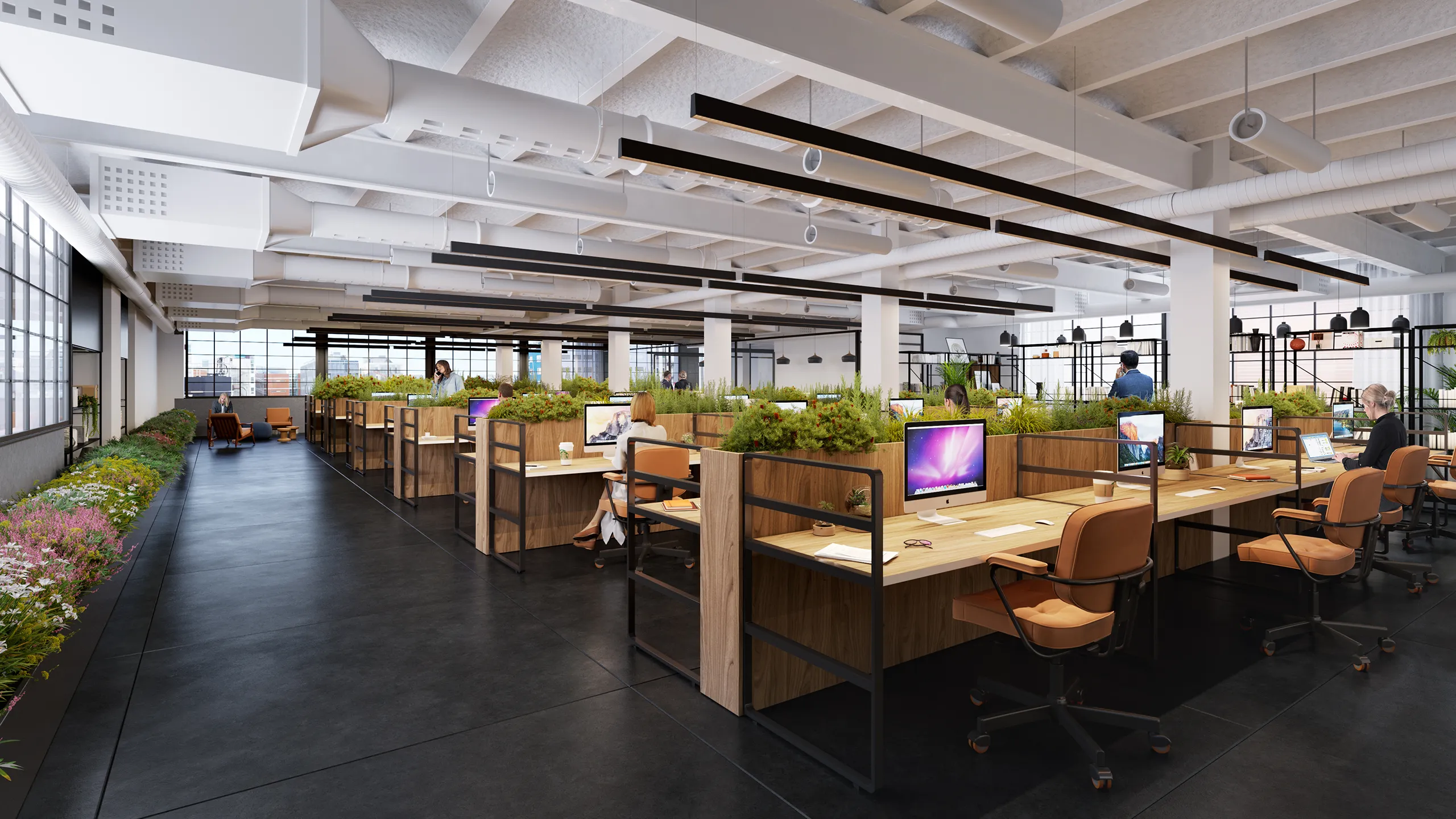 Oficinas Meridiana Barcelona sala reuniones Visualizacion arquitectonica
