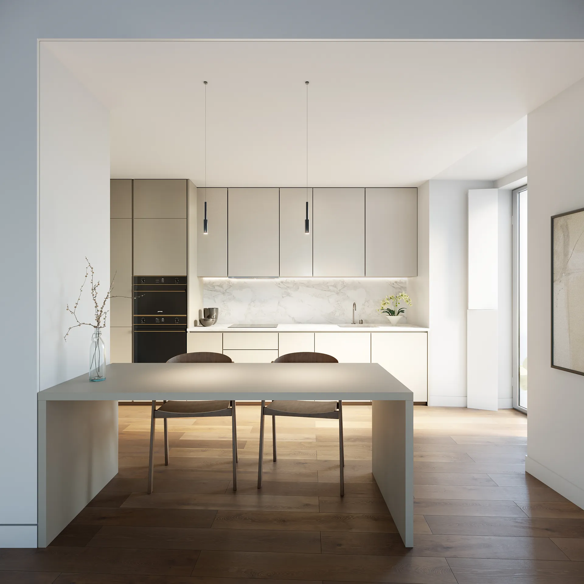 Bom Sucesso Residences Lisboa Portugal Dining Real Estate Visualisation