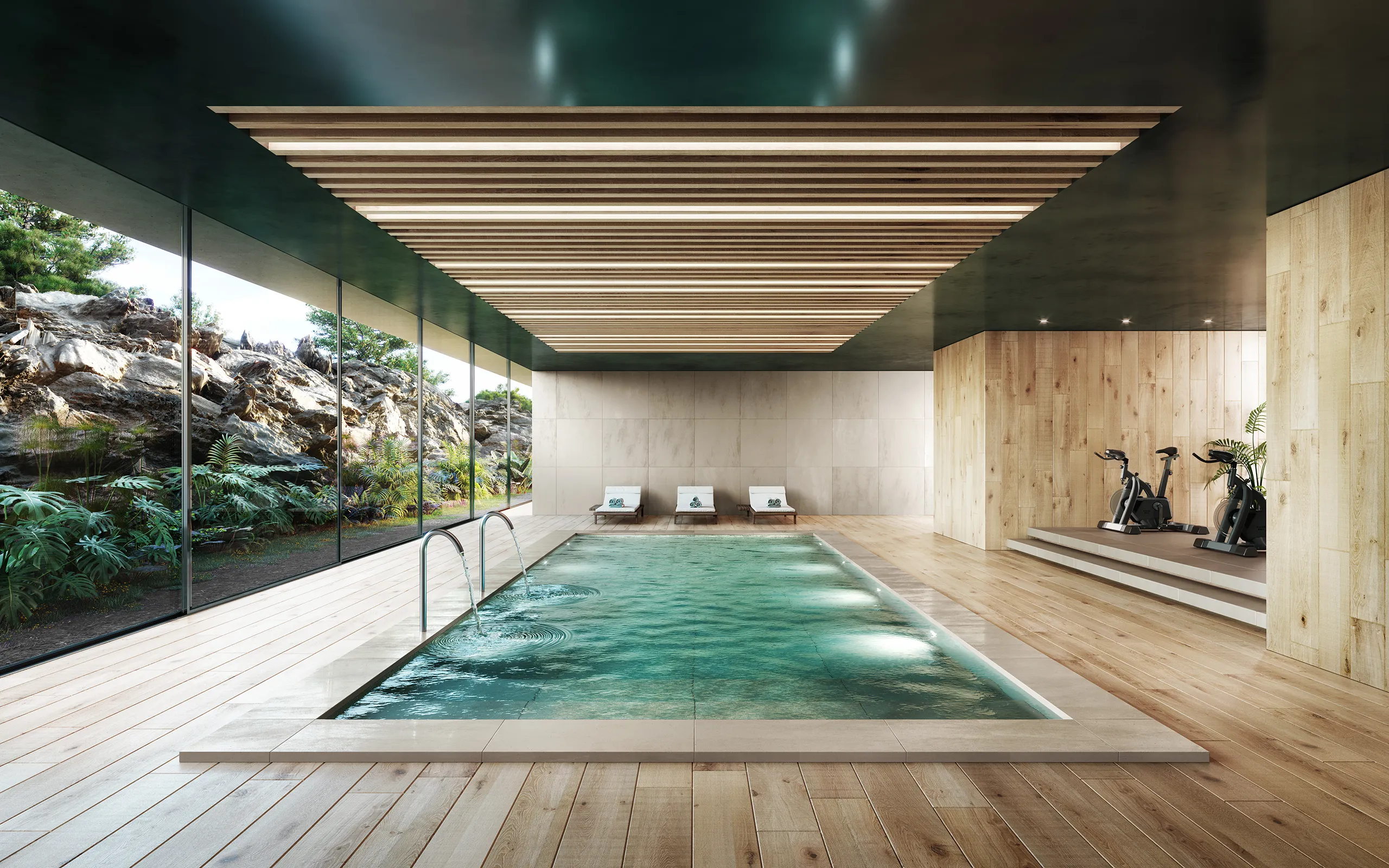 Porcelanosa Catalog Spain Interior Pool Rendering of Architecture