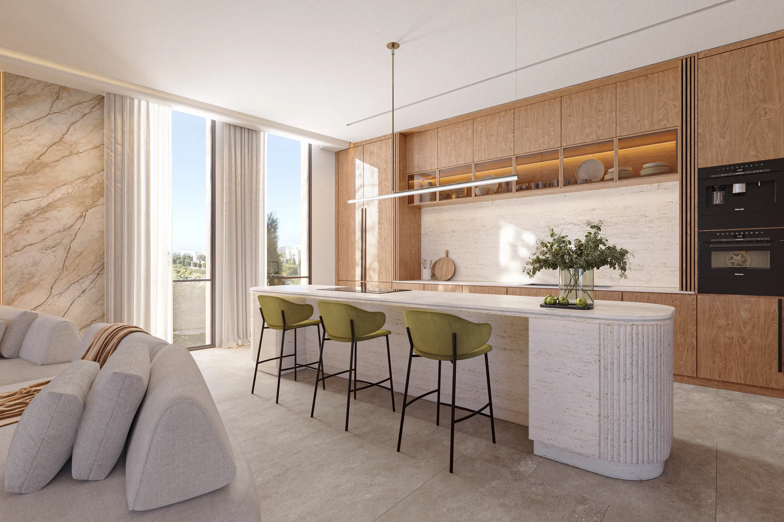 Villa Alsancak Cyprus cocina Render arquitectura