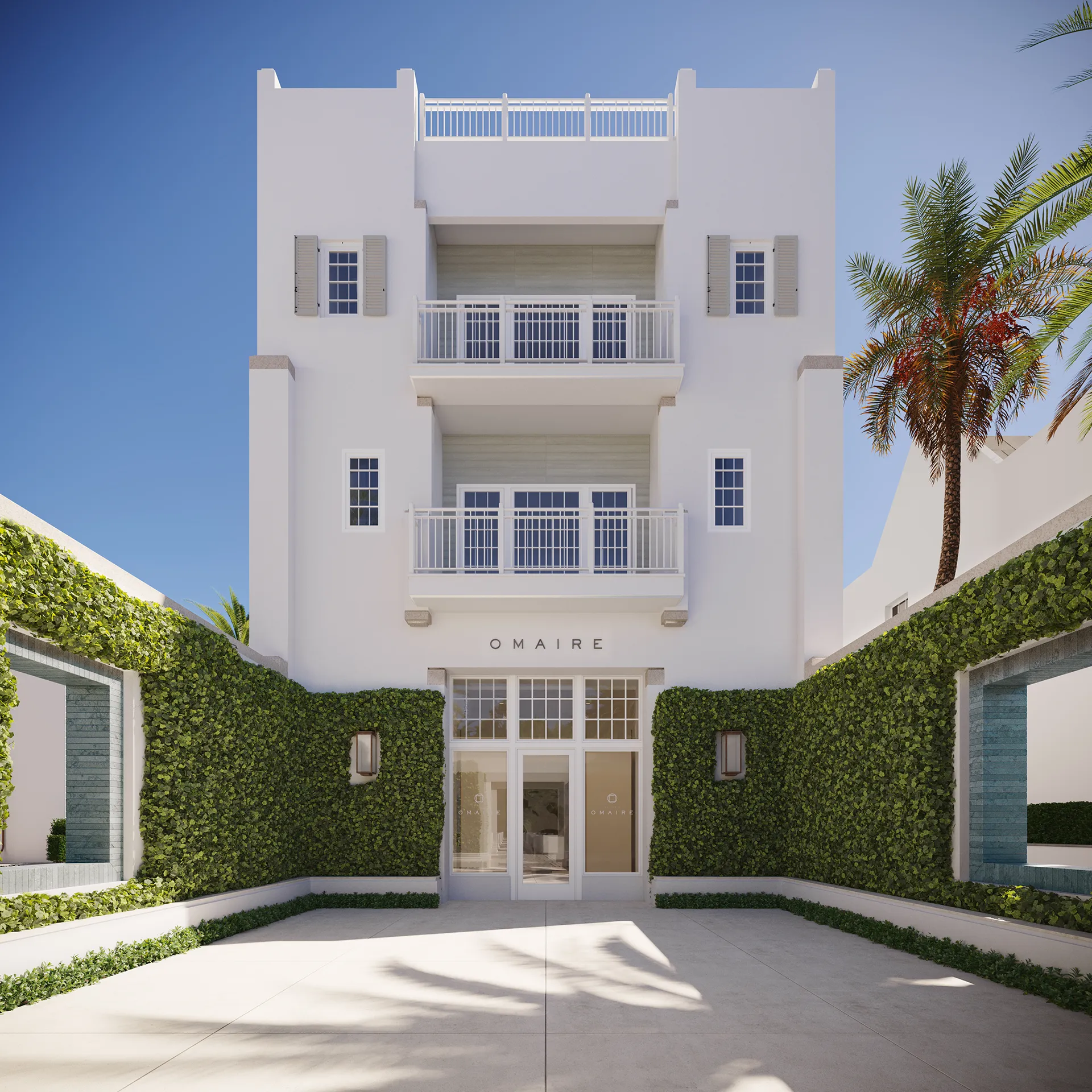 Omaire Gallery Florida Usa Fassade eye level Property Branding Visualization