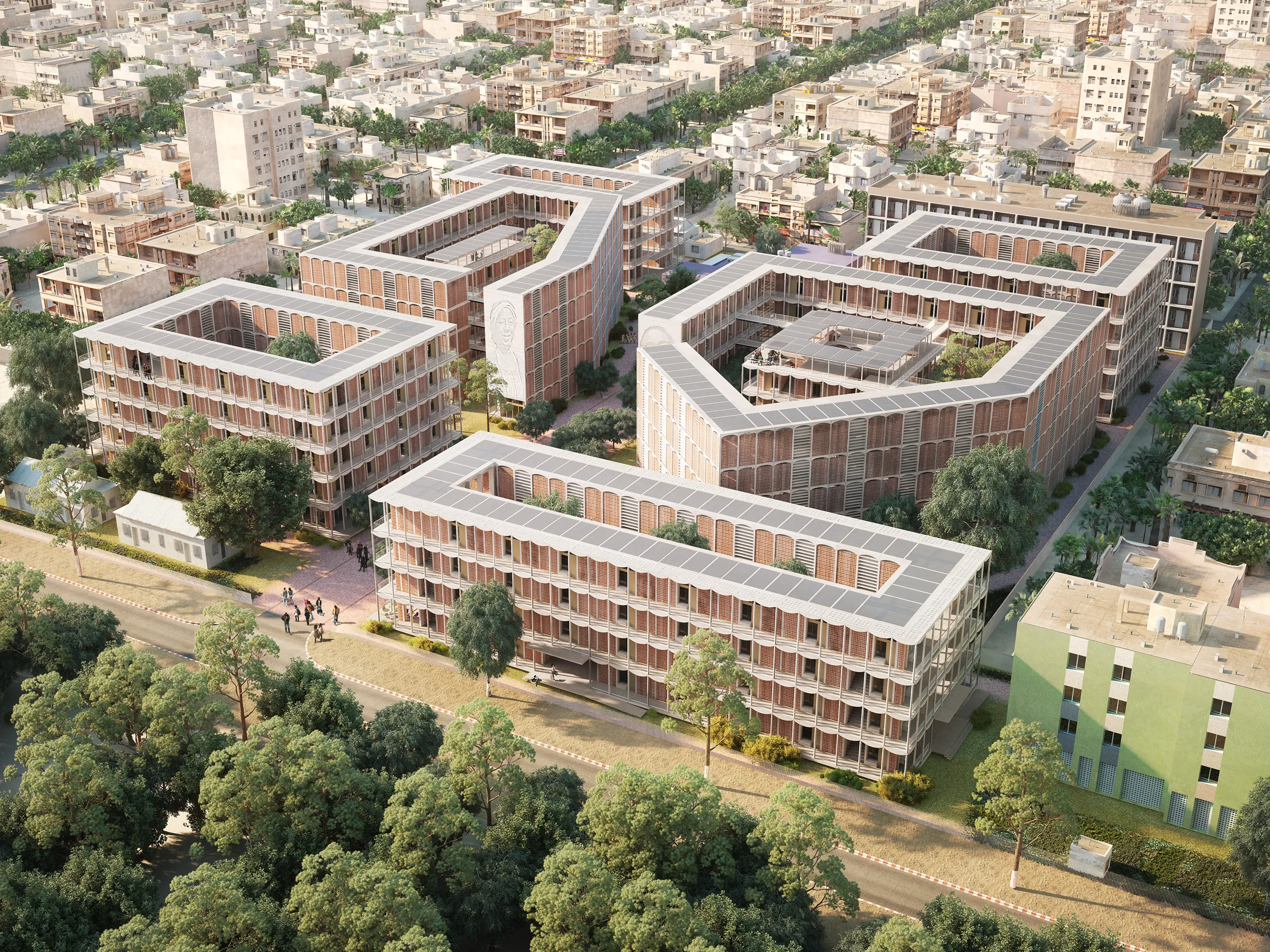 Campus Dakar Senegal Aerial view Photorealistic Vr