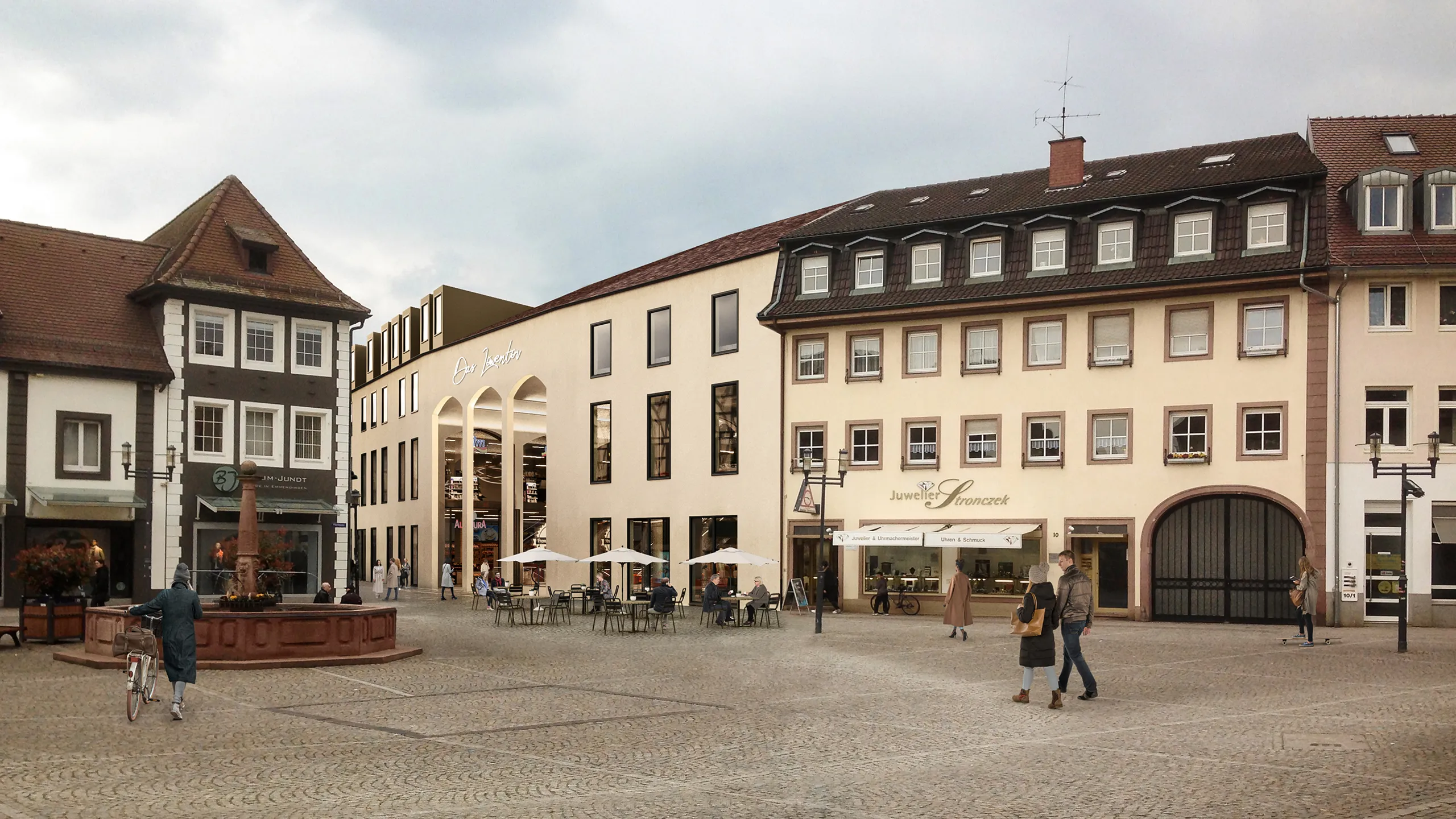 Das Retail Emmendingen Germany Fassade eye level Architecture Renders