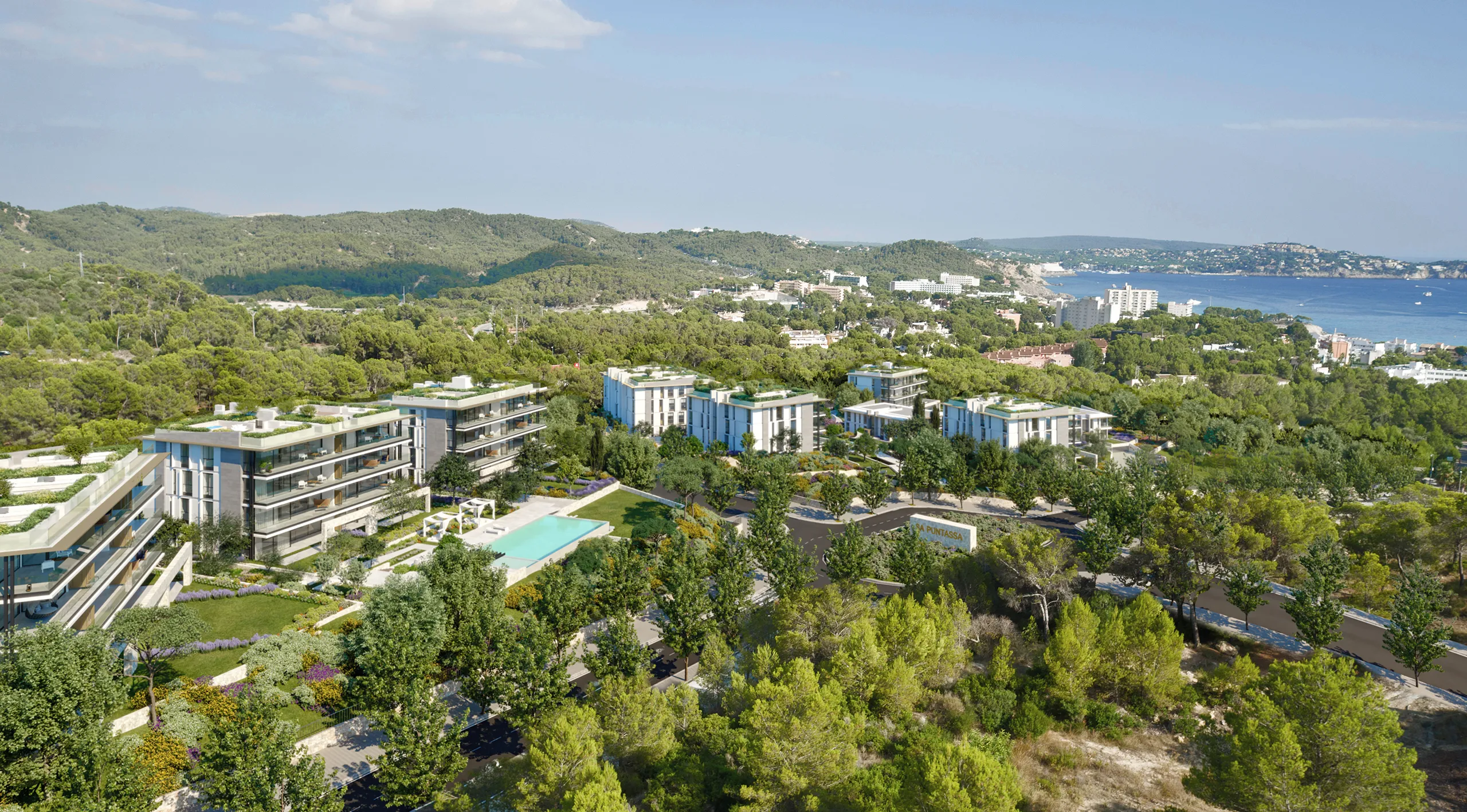 apartamento Costa Den Blanes Mallorca Vista aerea 3D Fotorrealismo