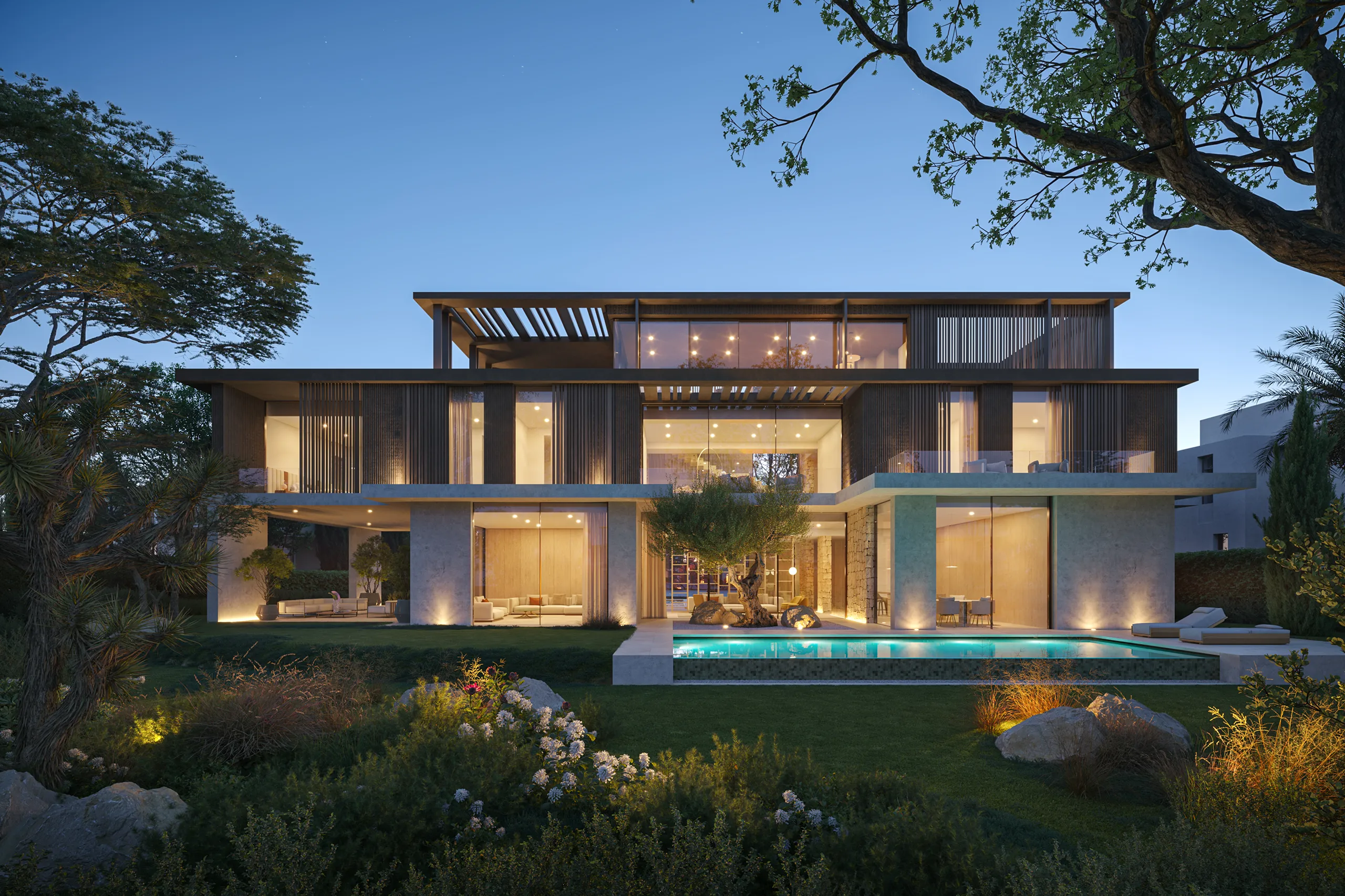 Villa Dubai Pool Real Estate Renders