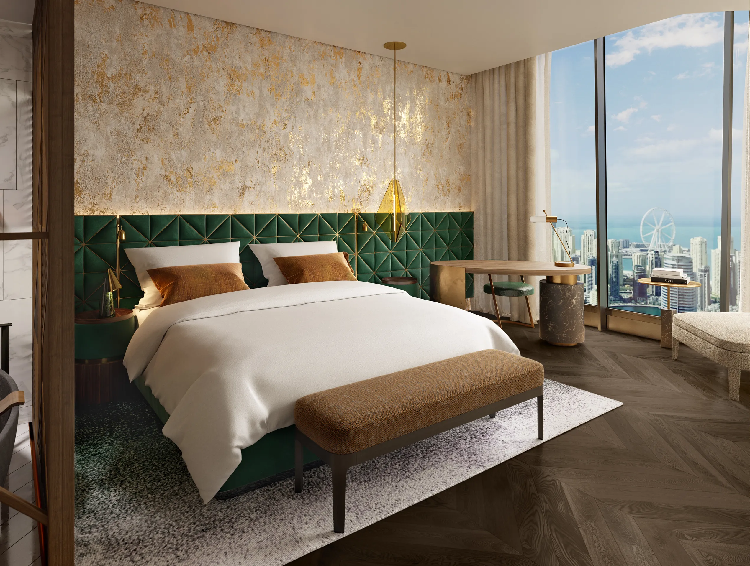 Hotel Uptown Dubai Dubai Bedroom Real Estate Rendering