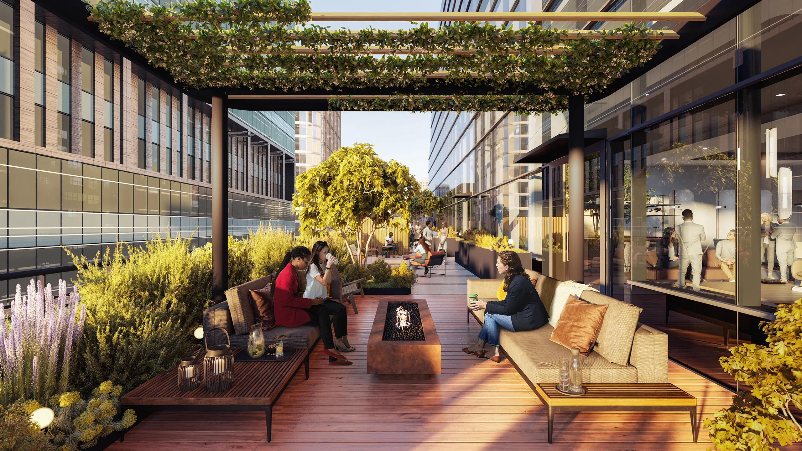 West Madison Chicago Usa terrace photorealistic 3d