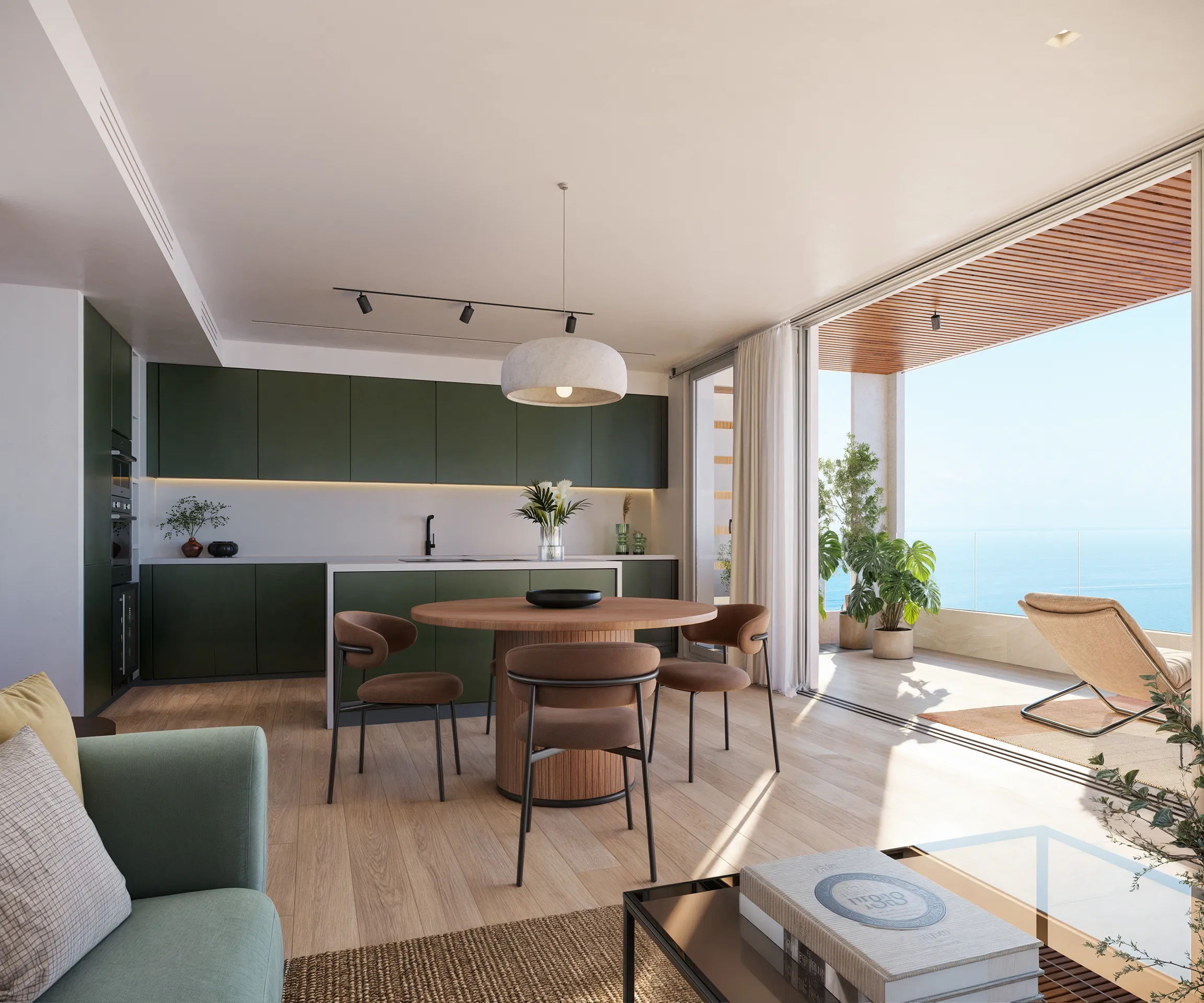 Viviendas Masnou Barcelona sala estar Inmobiliario cgi