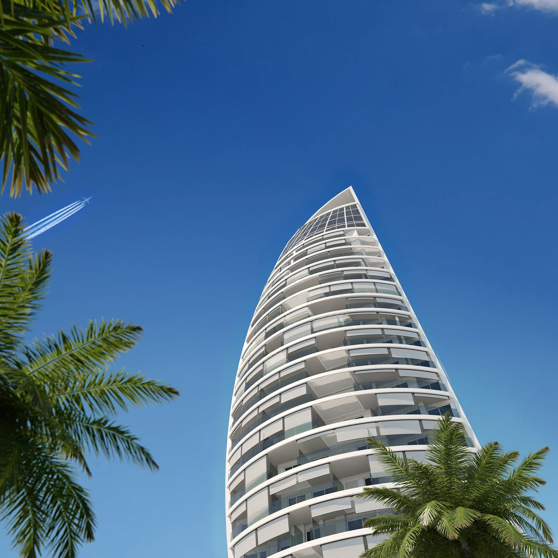 Delfin Tower Apartament Benidorm Benidorm Fassade eye level Architecture 3D