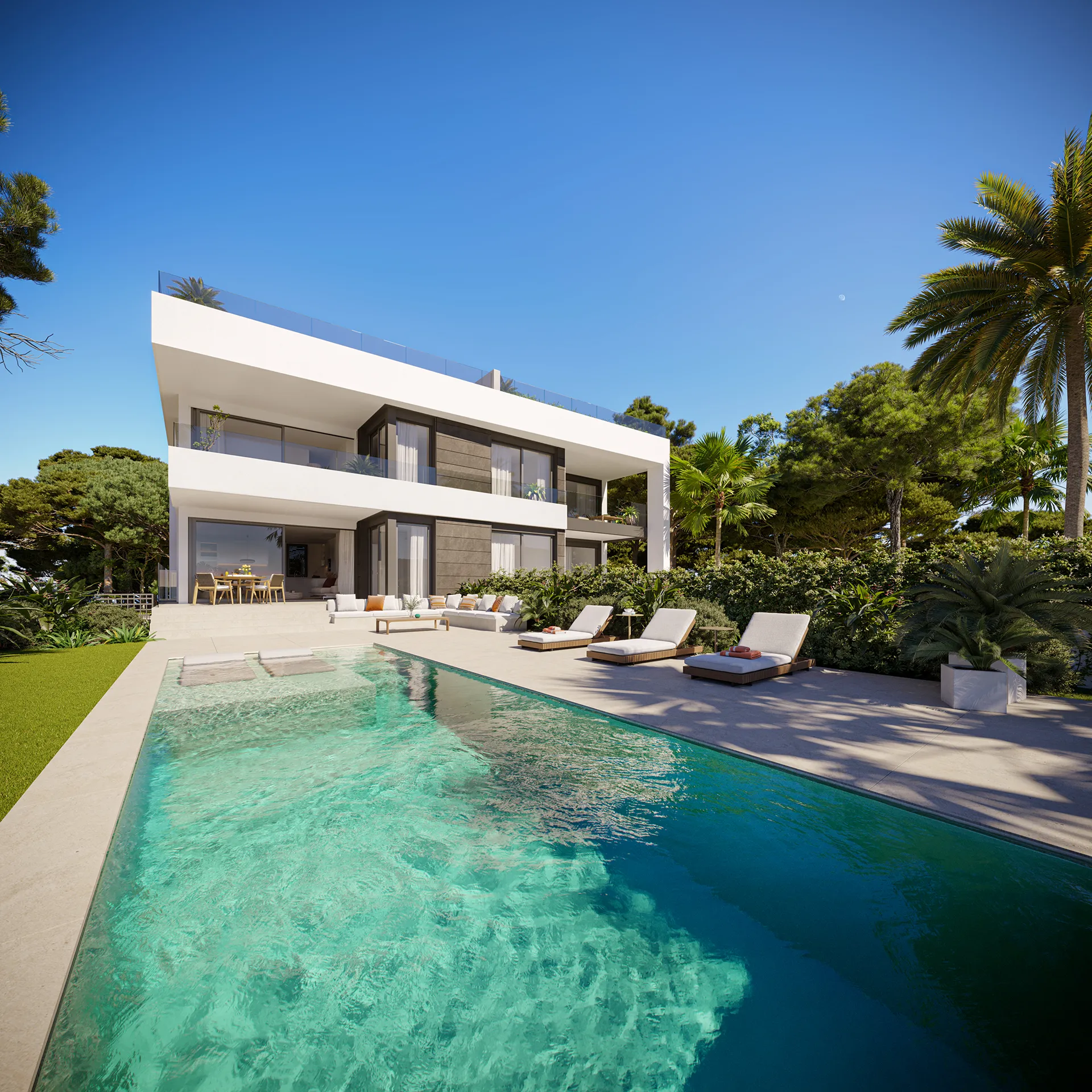 Villa Alcudia Mallorca Pool Photorealistic Visualisation