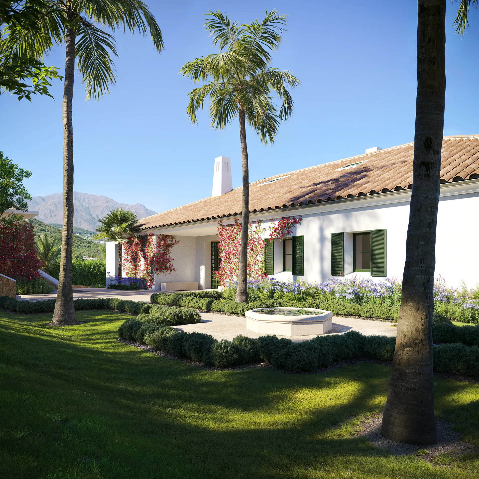 Villa Finca Cortesin Marbella Garden Architectural Visualizations