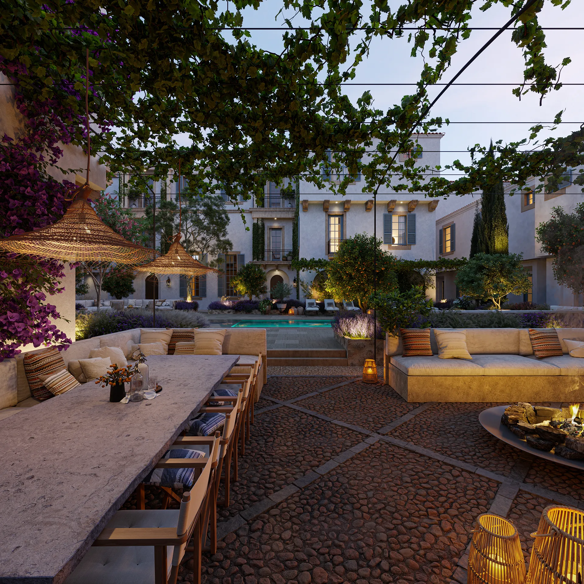 House Rosa Apartments Oklahoma Usa Outdoor Kitchen architectural rendering