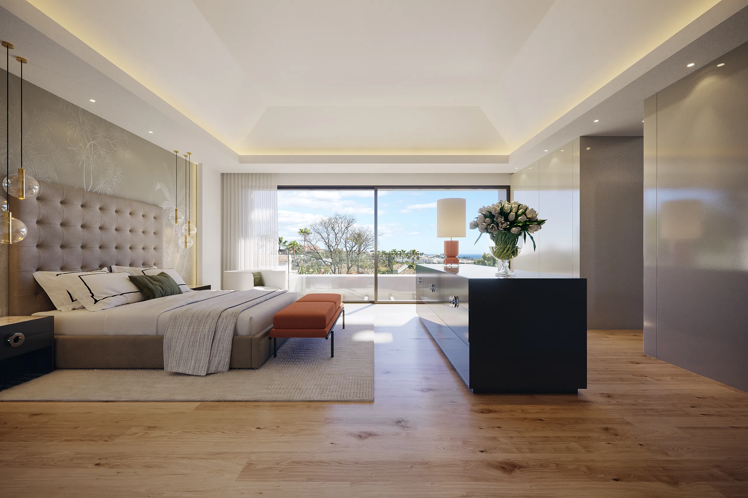 House Marbella Bedroom Real Estate Visualization