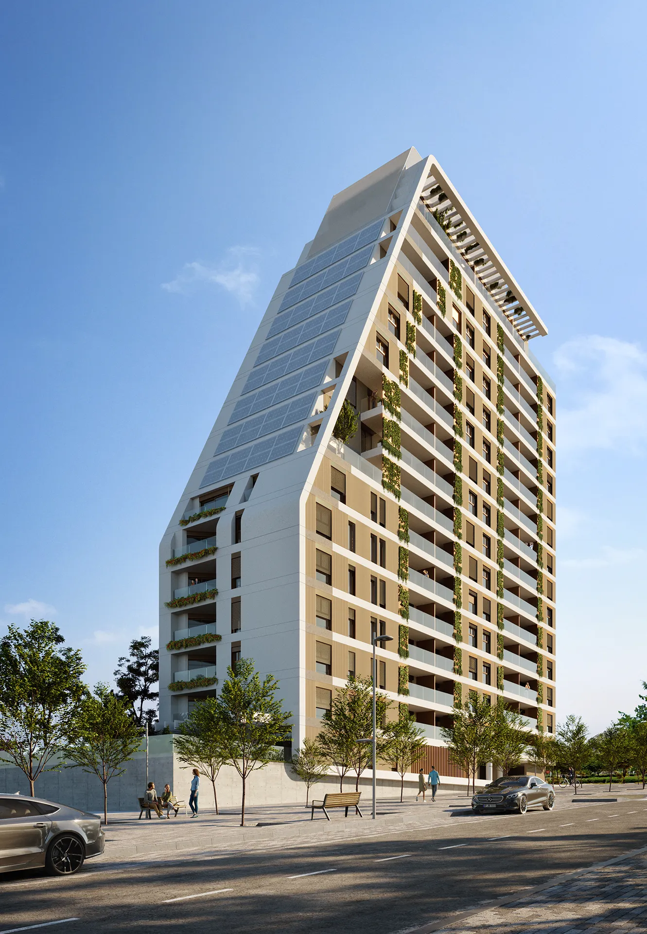 Viviendas Valdebebas Madrid Fassade eye level Architectural Visualisations