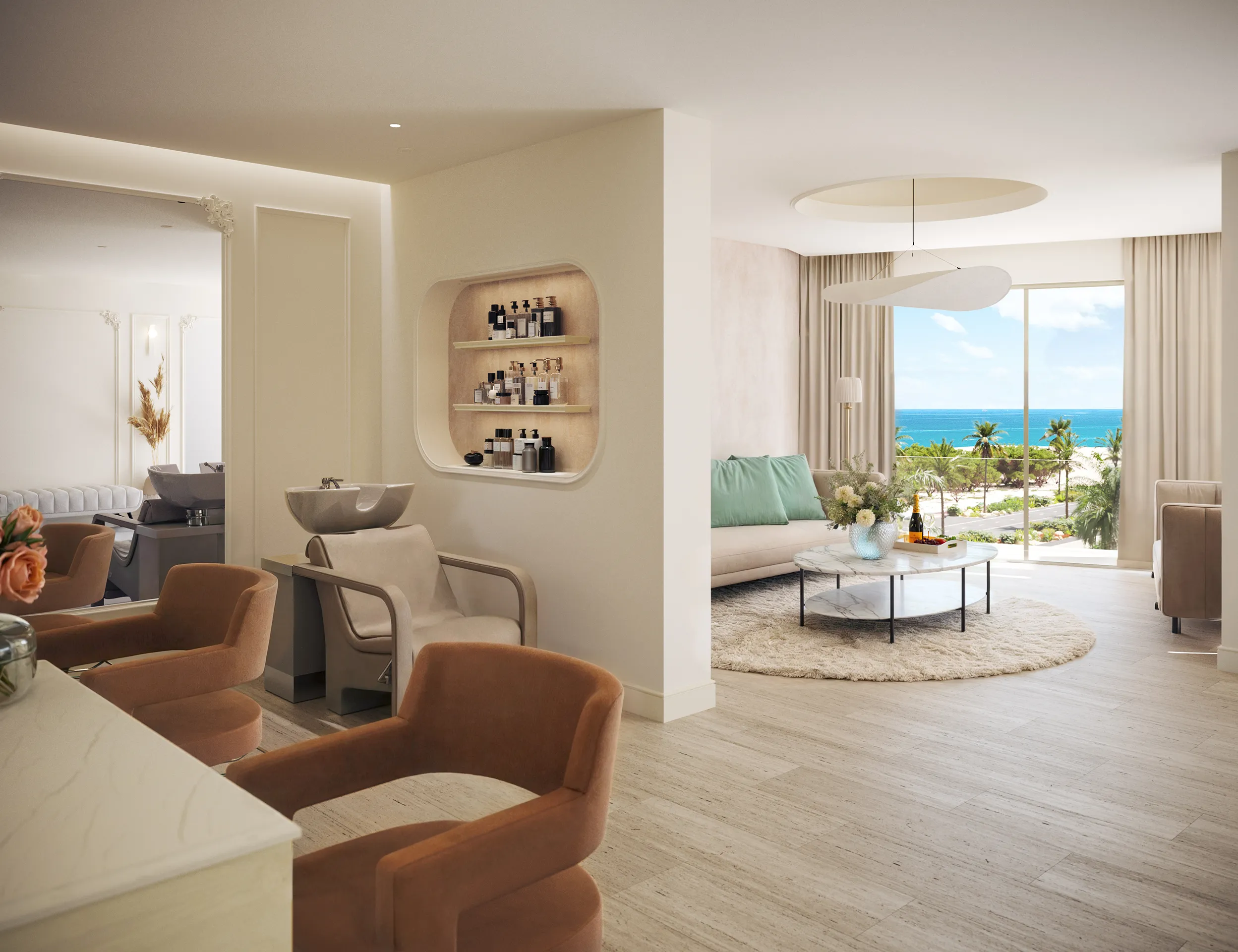Hotel Joia Eagle Beach Aruba sala reuniones render fotorrealista