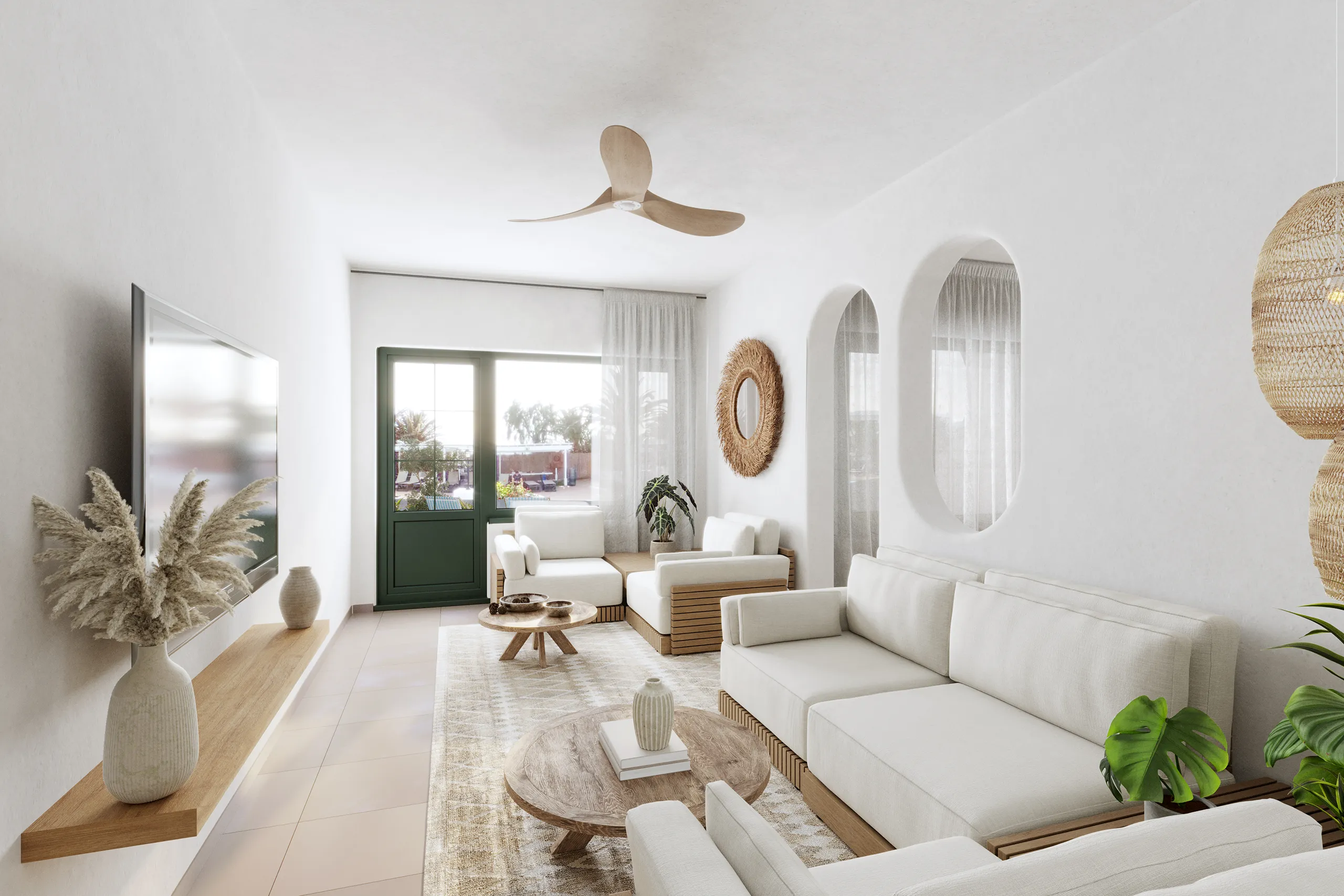 Club Hotel Lanzarote Spain Comedor cgi fotorrealista