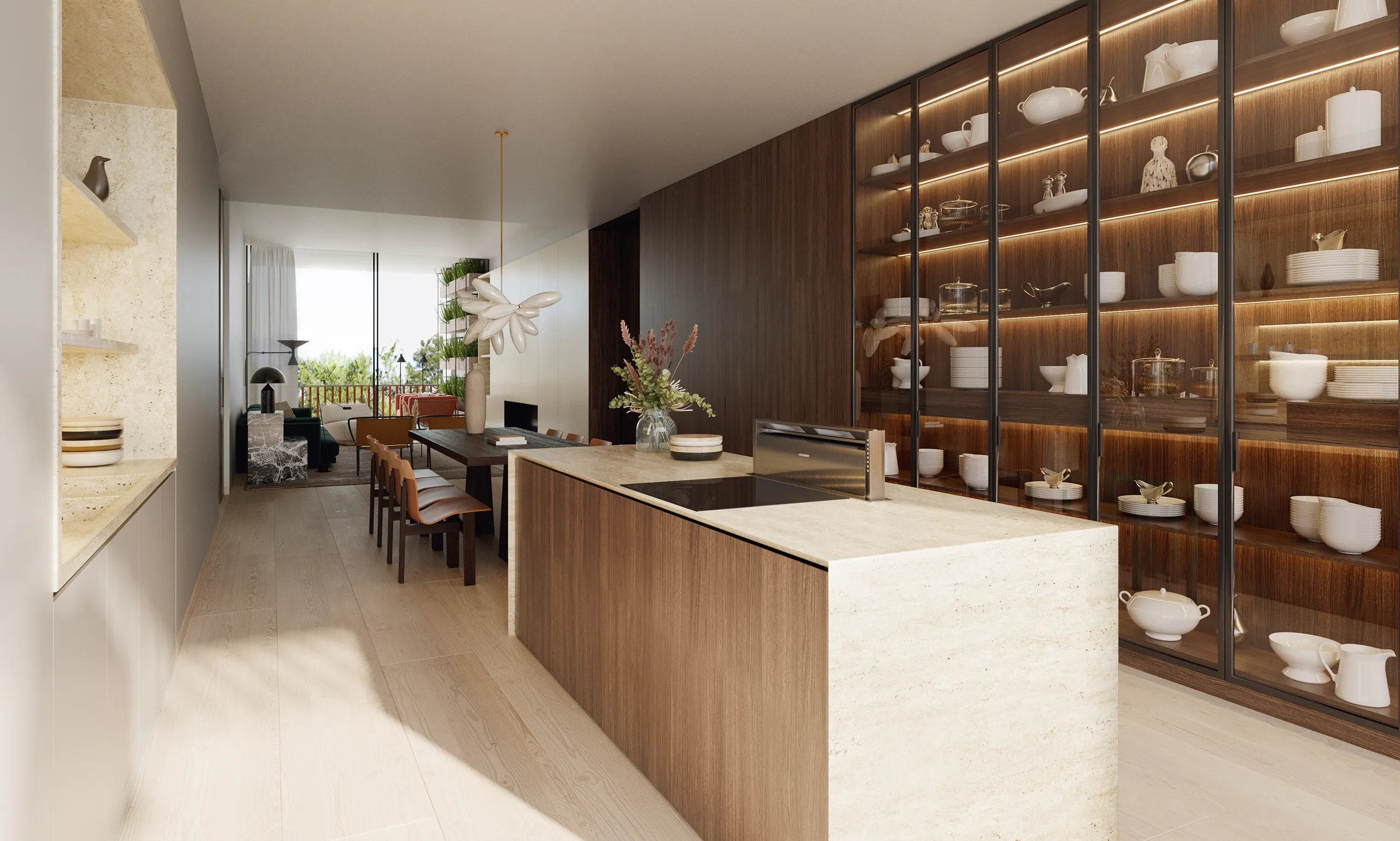 Atenas Housing Atenas Greece Kitchen Architectural Visualization