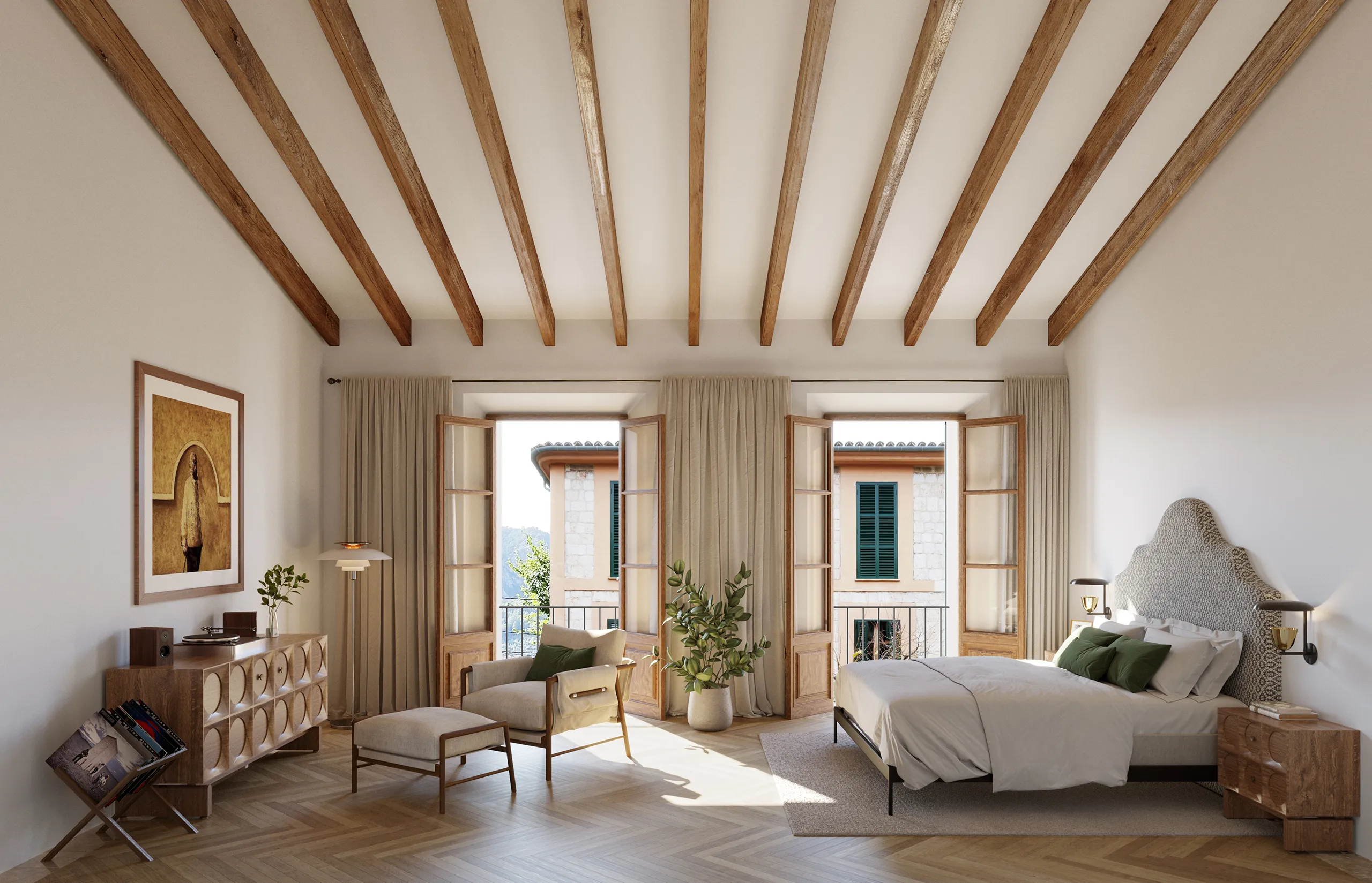 Townhouse Luxury Soller Mallorca Bedroom Architectural Rendering