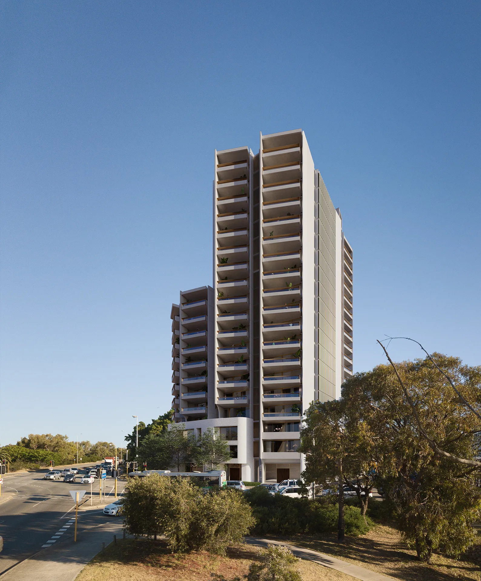 Crossing apartamentos Perth Australia Fachada Visualizacion arquitectonicas