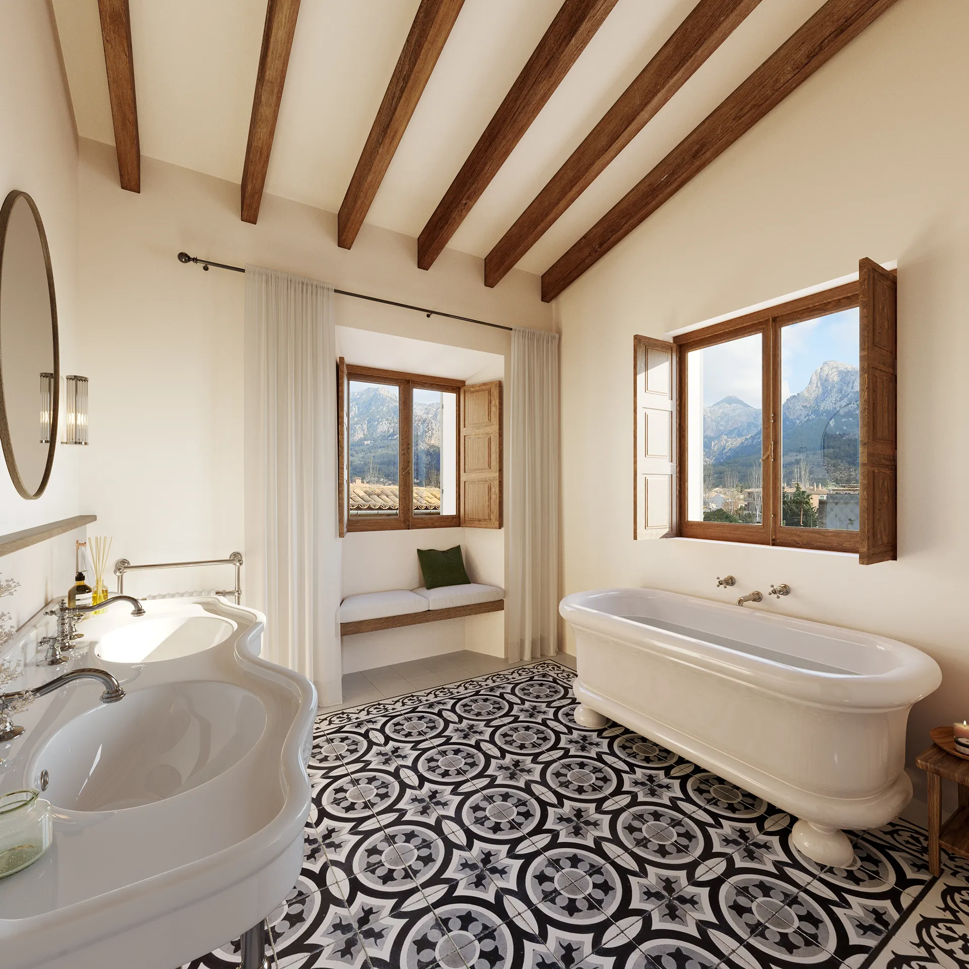 Townhouse Luxury Soller Mallorca Bathroom architectural cgi