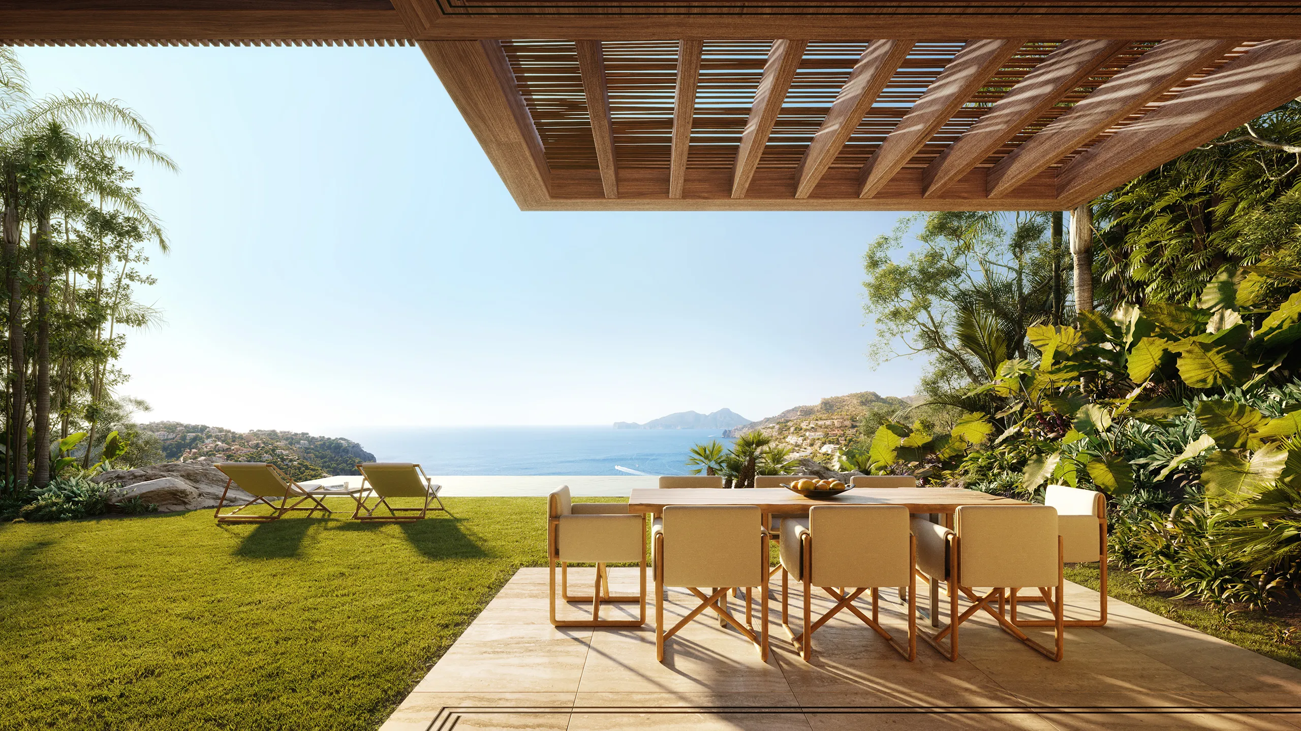 Villa Wabisabi Andratx Mallorca terrace Architectural Visualization