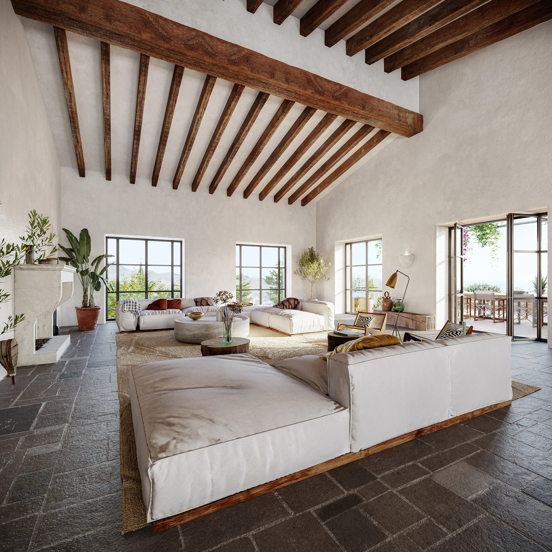Villa Soller Mallorca Living Photorealistics Renderings