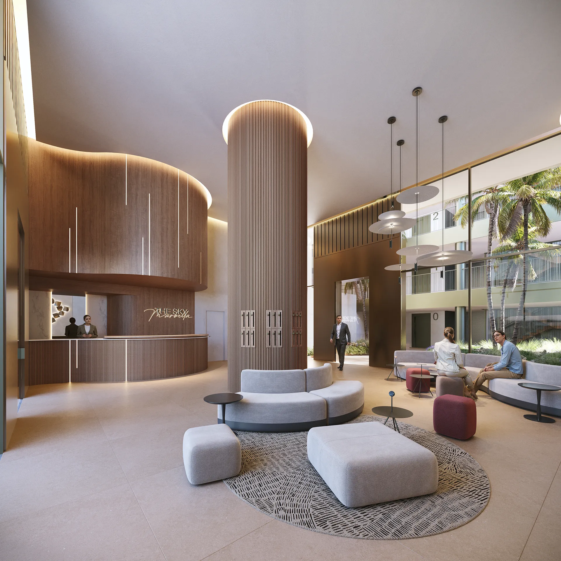 Sky Apartaments Marbella Zonas comunes visualizacion arquitectonica