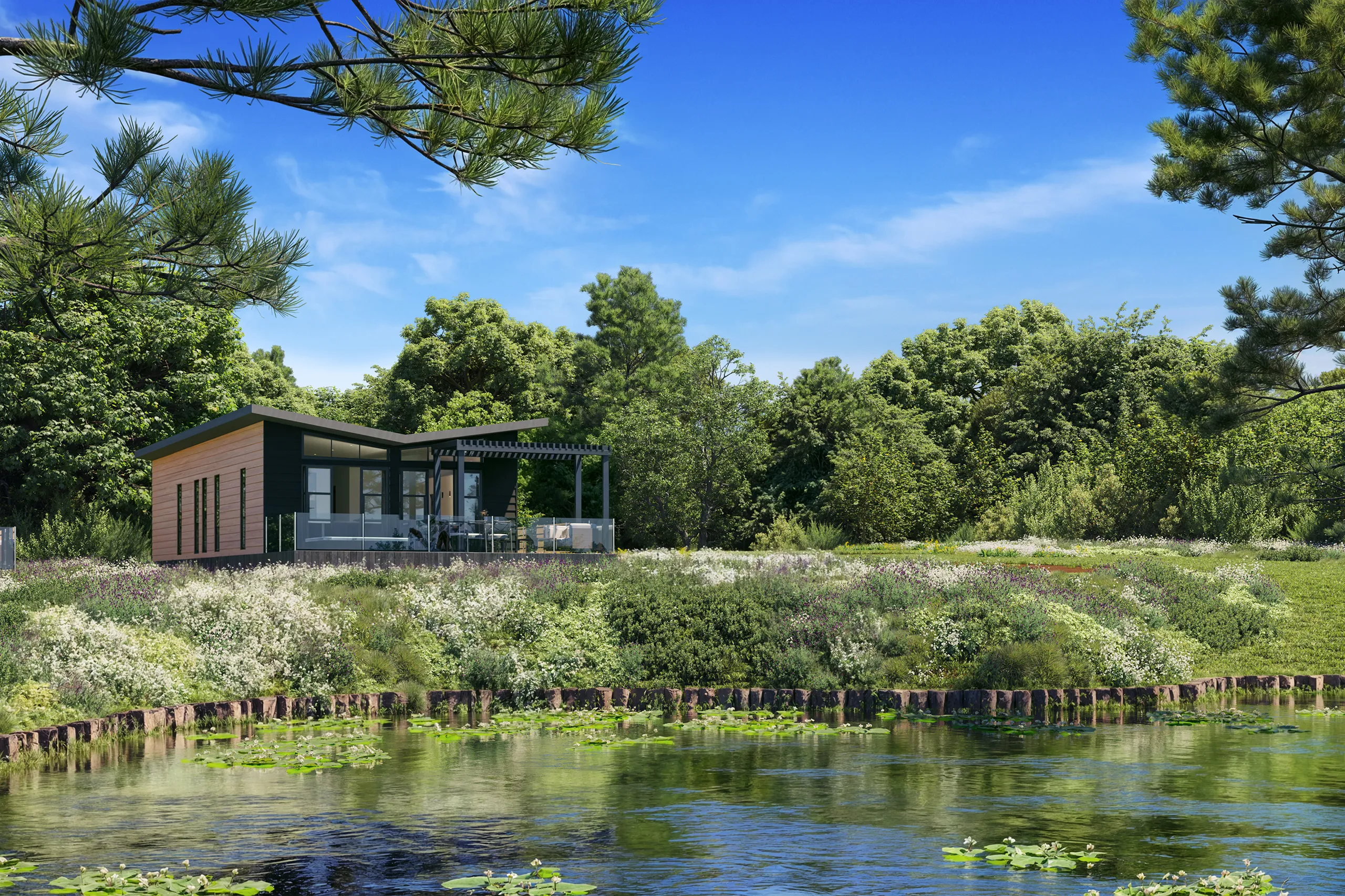 Lodges Lake District Uk Fachada visualizacion arquitectonicas