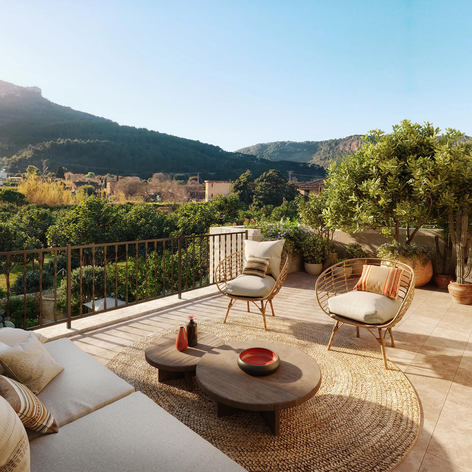 House Mares Soller Mallorca terrace real estate rendering