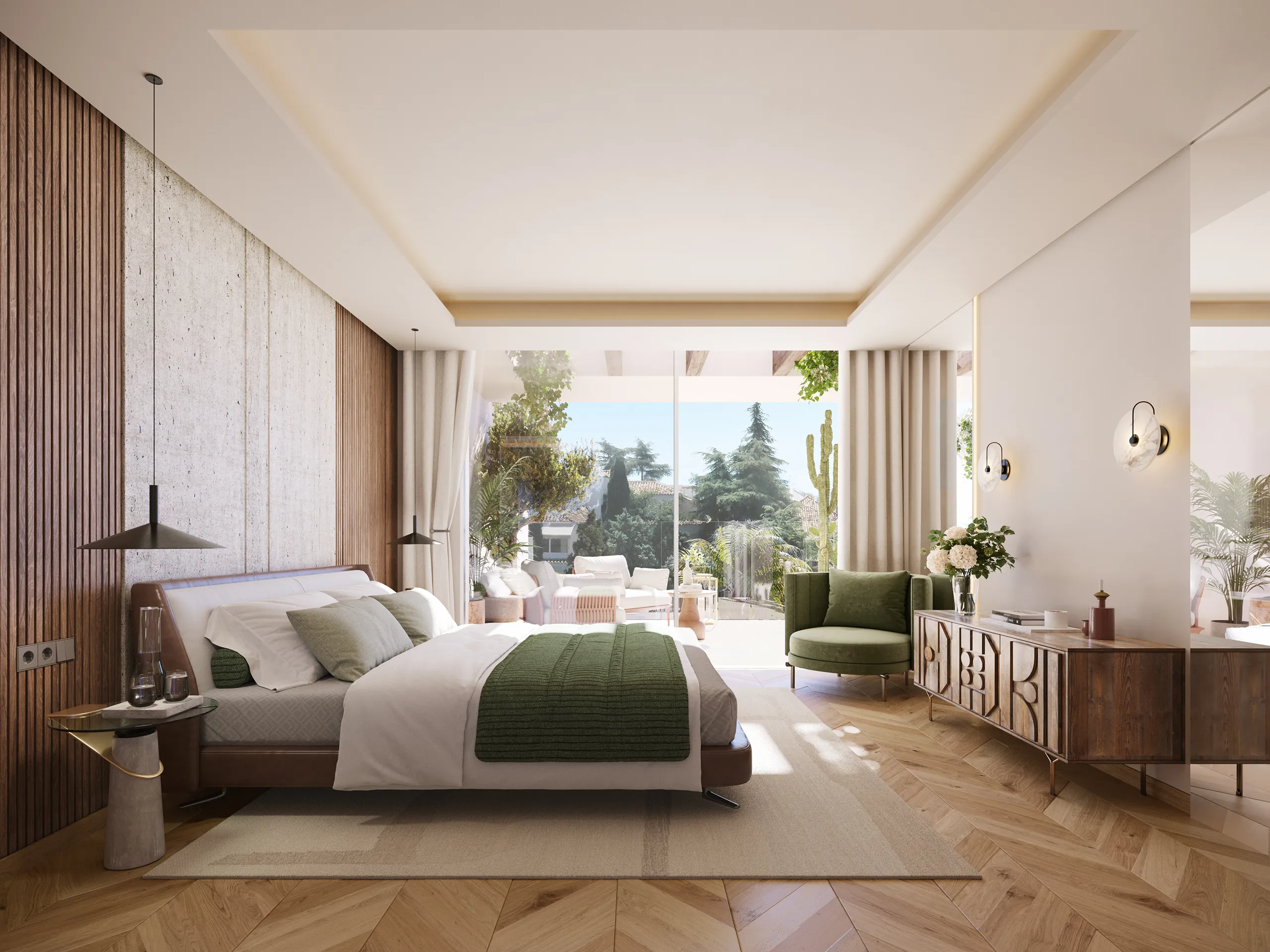 Apartments the Earth Marbella Bedroom Architectural Visualization