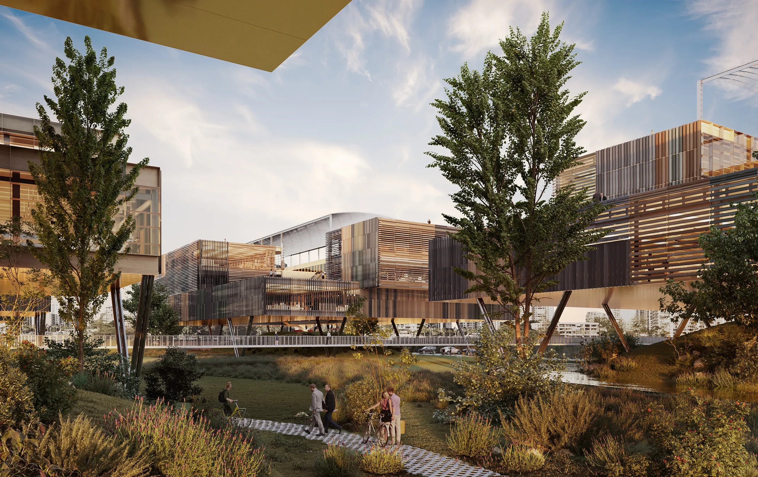 Offices Viladecans Barcelona Fassade eye level Architectural Visualization
