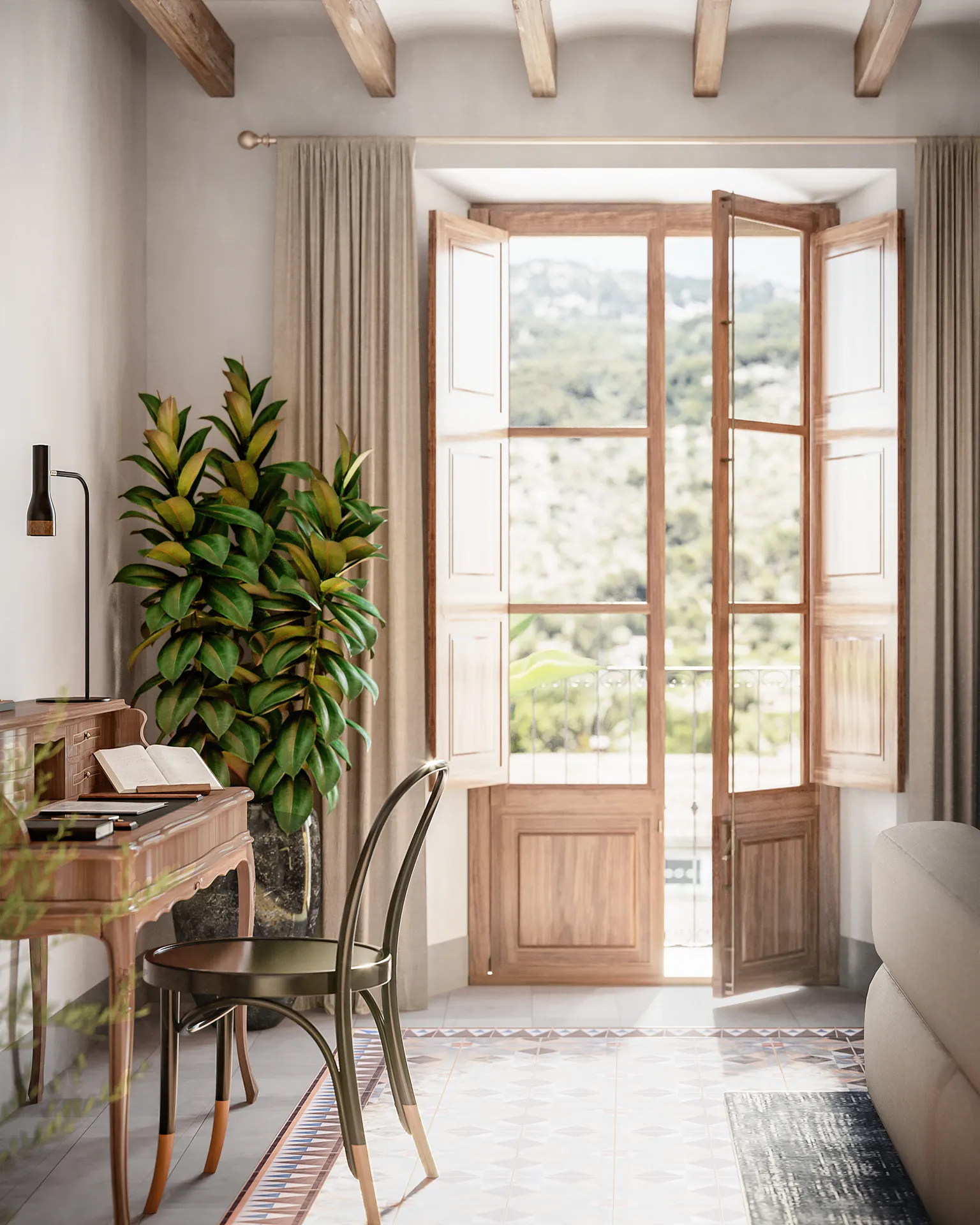 Townhouse Soller Mallorca Office Architecture Visualisation