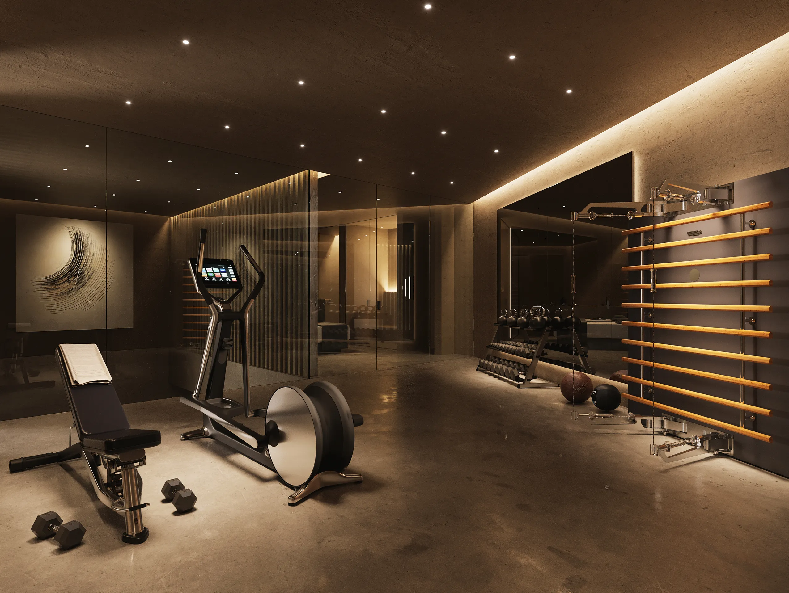 Villa Sunset Andratx Mallorca Gym real estate cgi