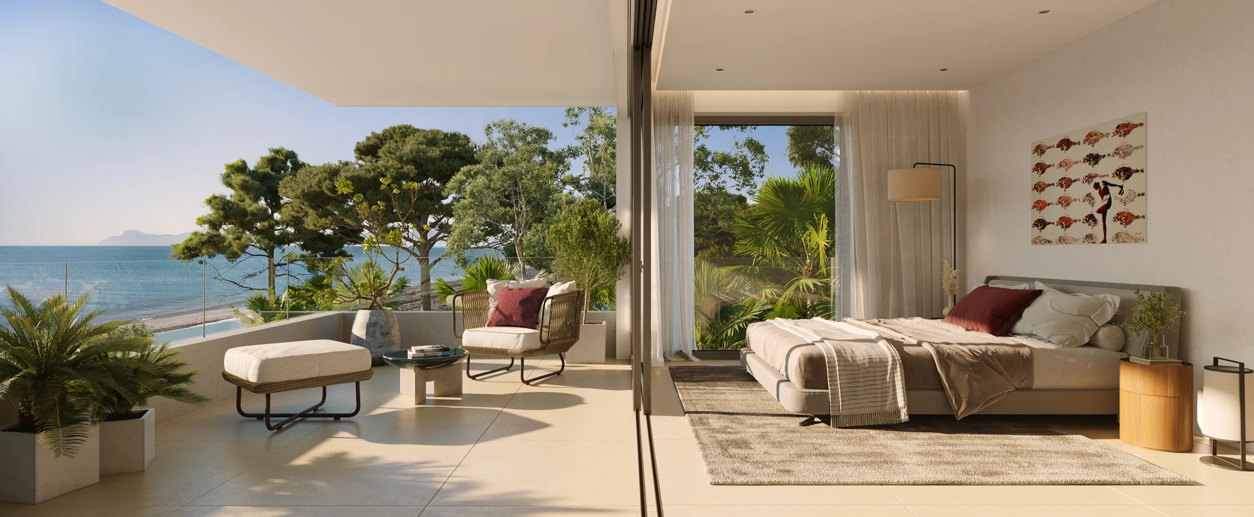 Villa Alcudia Mallorca Bedroom Photorealistic Visualization