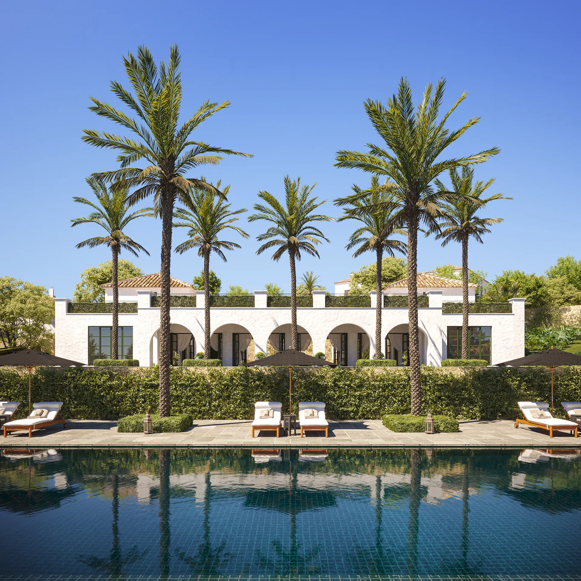 viviendas Finca Cortesin Marbella piscina Inmobiliario vr