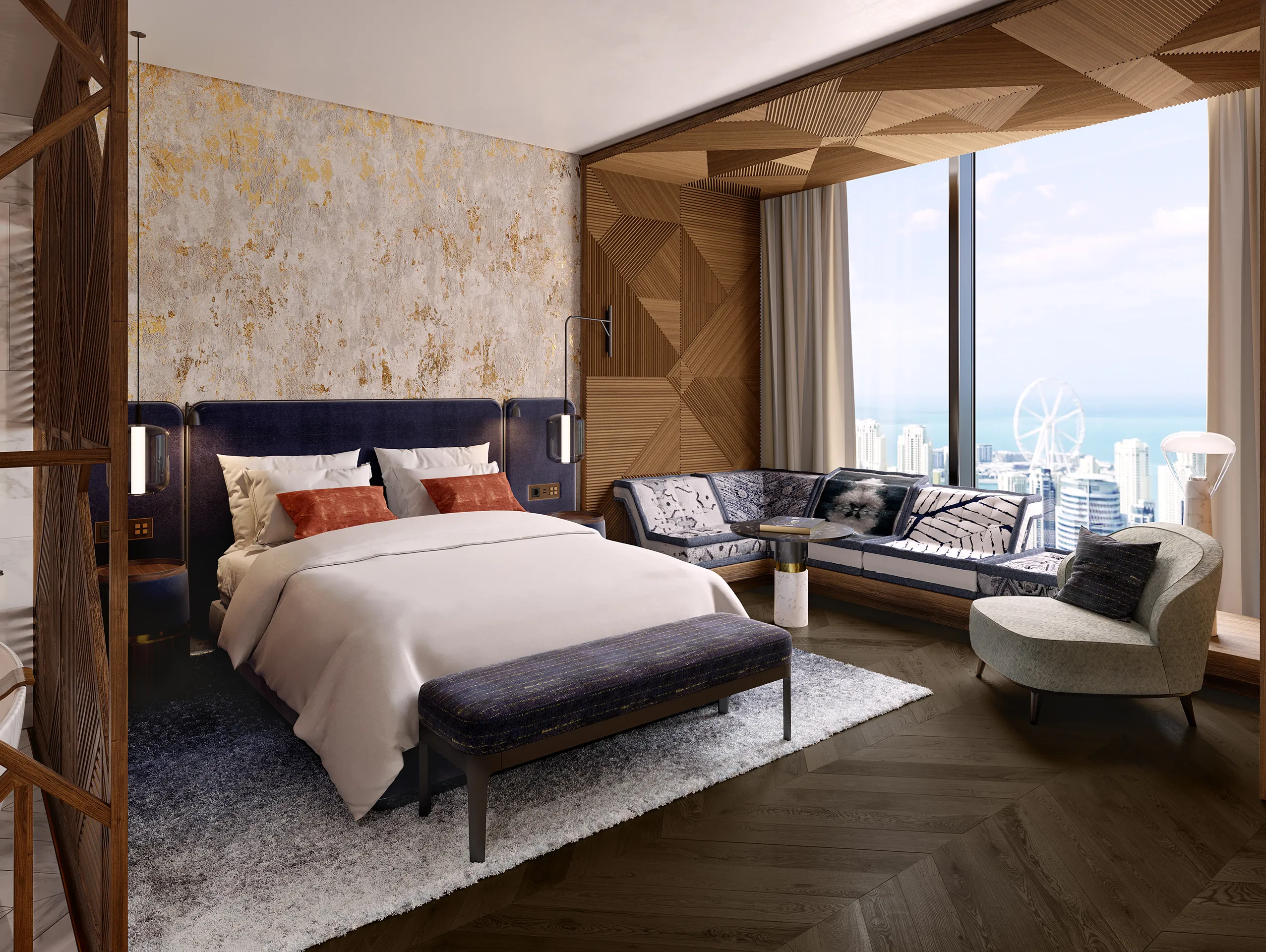 Hotel Uptown Dubai Dubai Bedroom Real Estate 3D