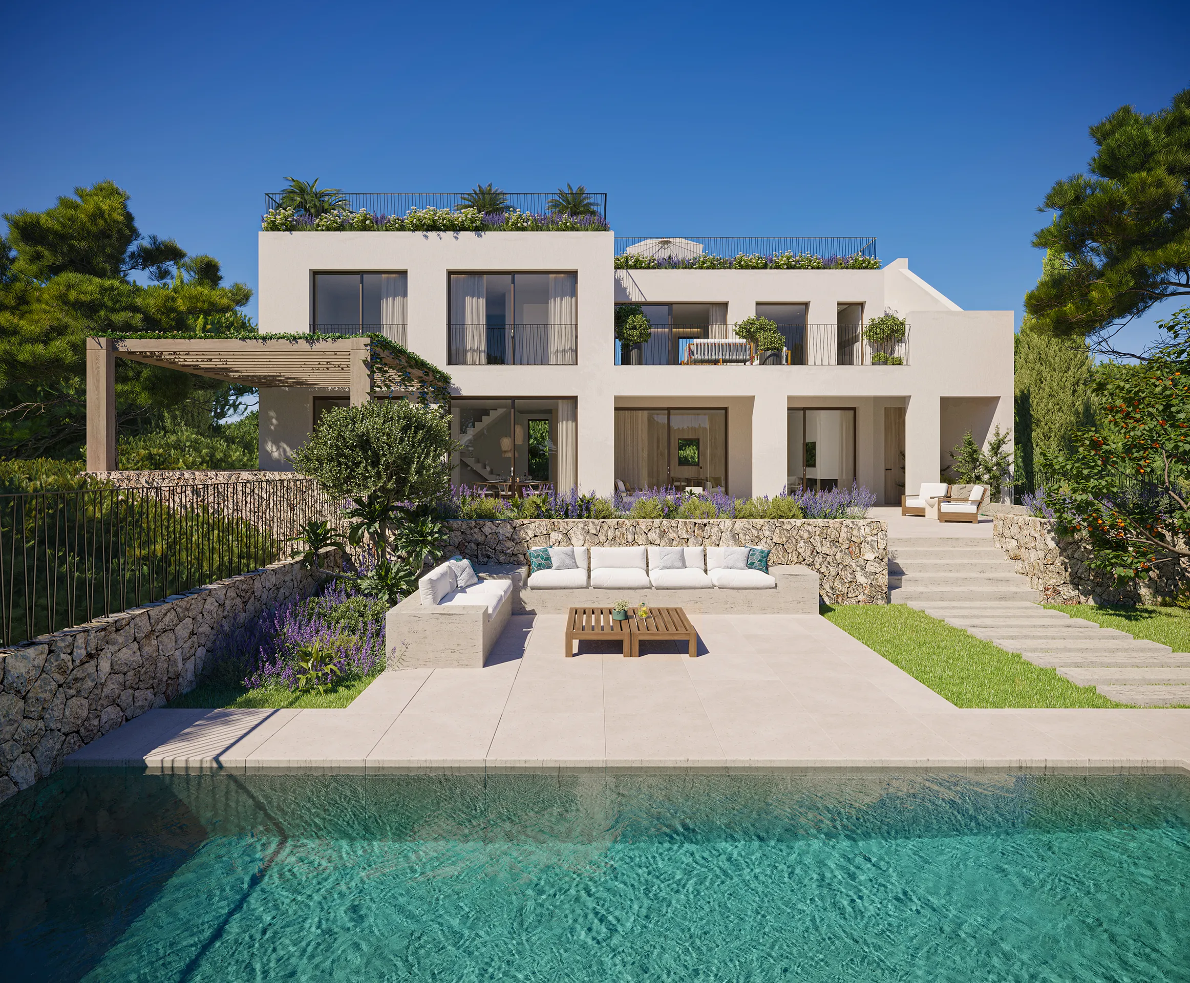 Villa Santanyi Mallorca piscina Inmobiliario virtual tour