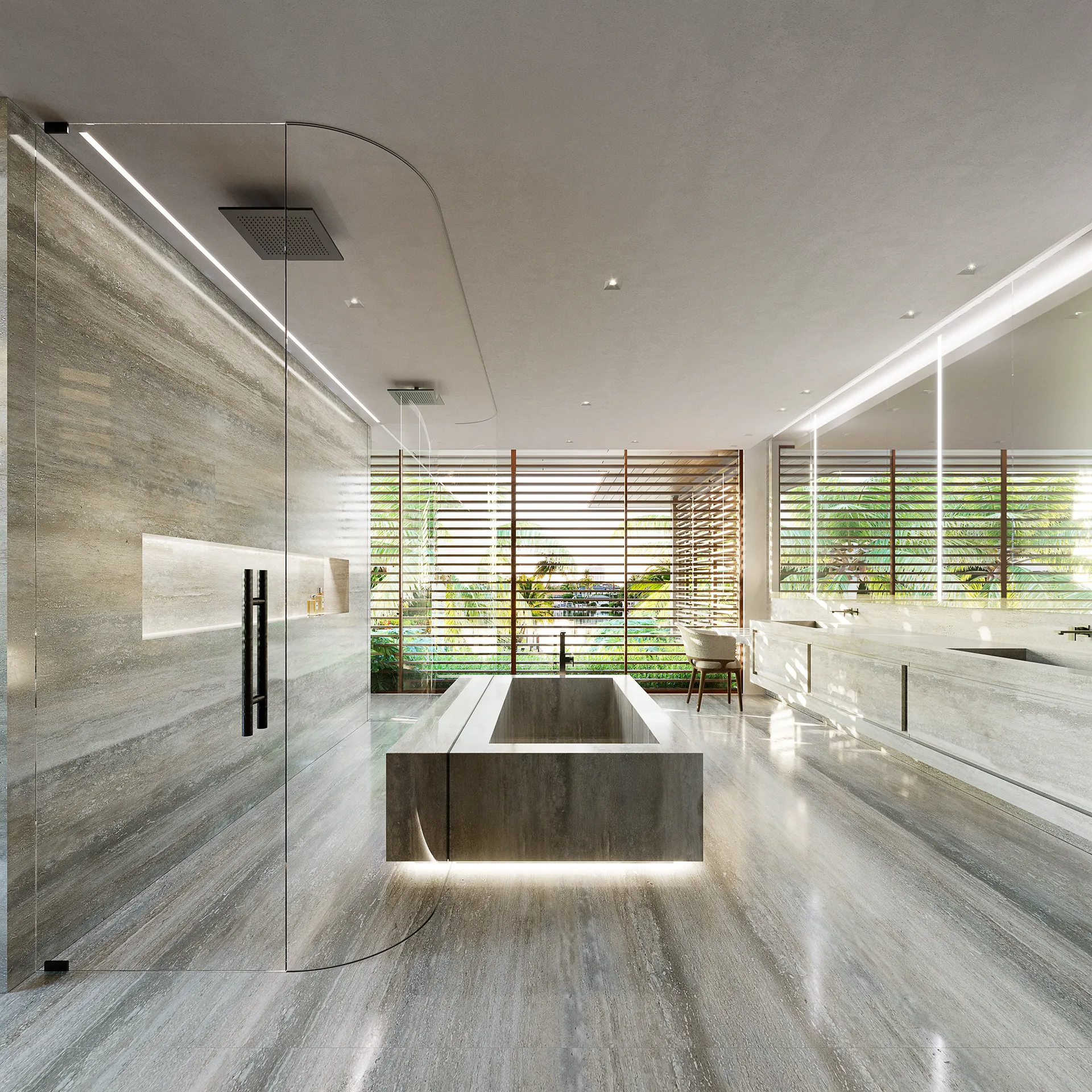 House Miami Usa Bathroom Hyperrealistic Rendering