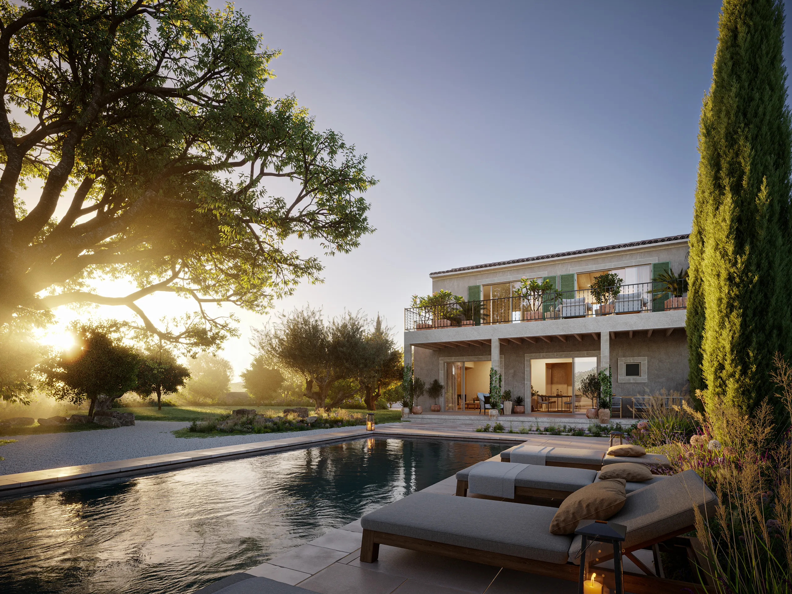 House Santanyi Mallorca Pool Property Branding Visualization