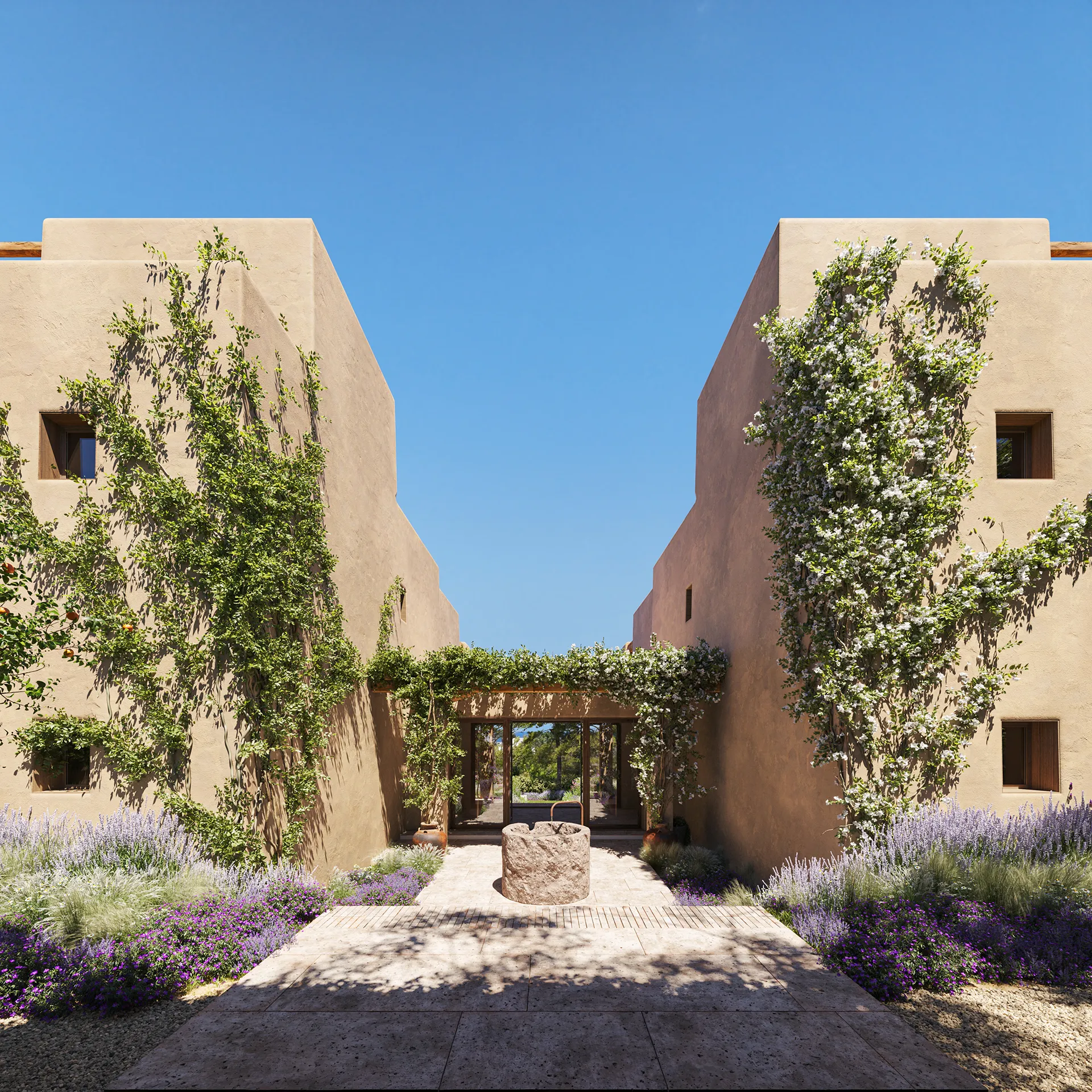 Casa Cap Martinet Ibiza Entrada visualizacion arquitectonica