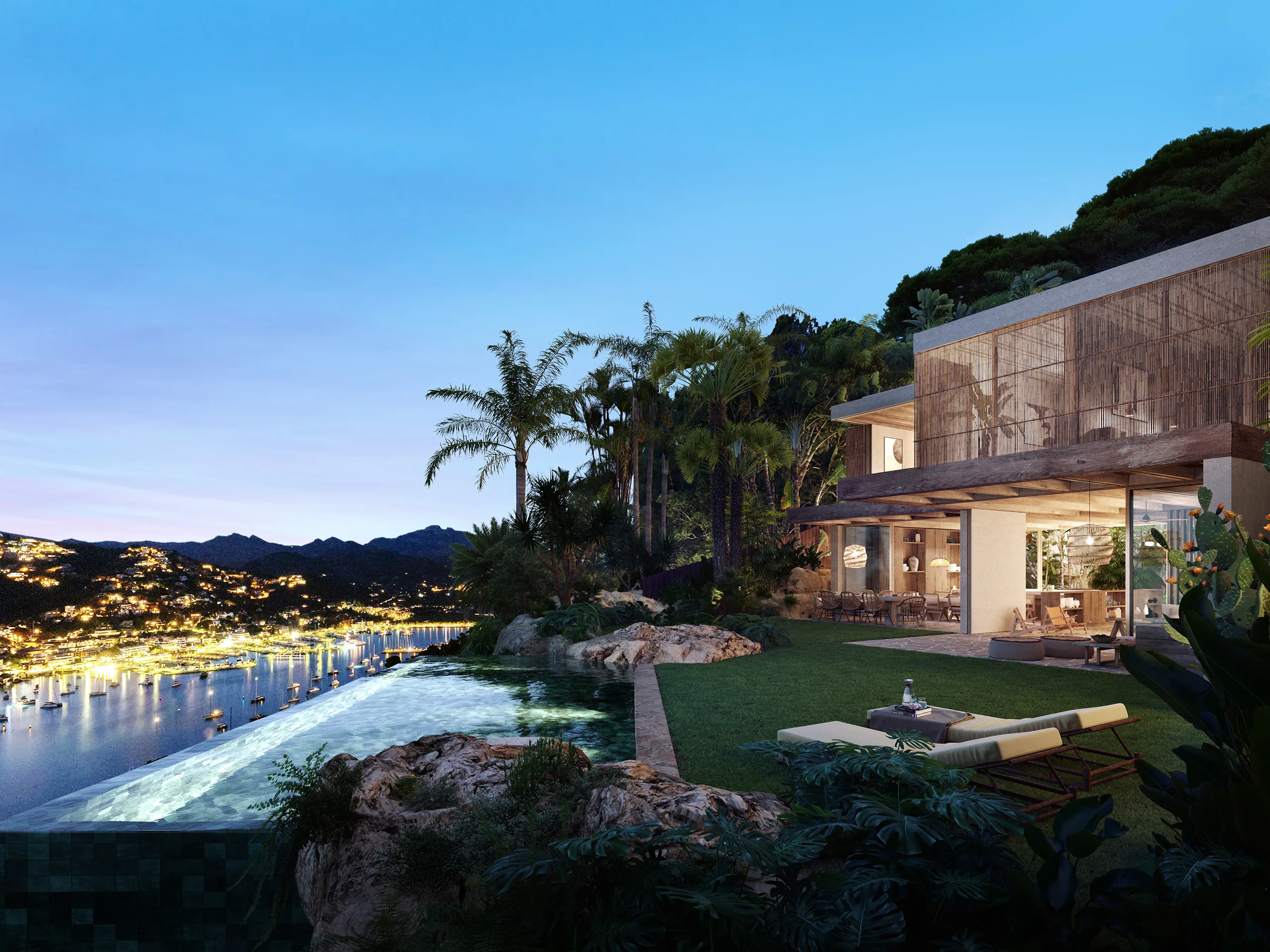 Villa Sunset Andratx Mallorca Living Architectural Visualization