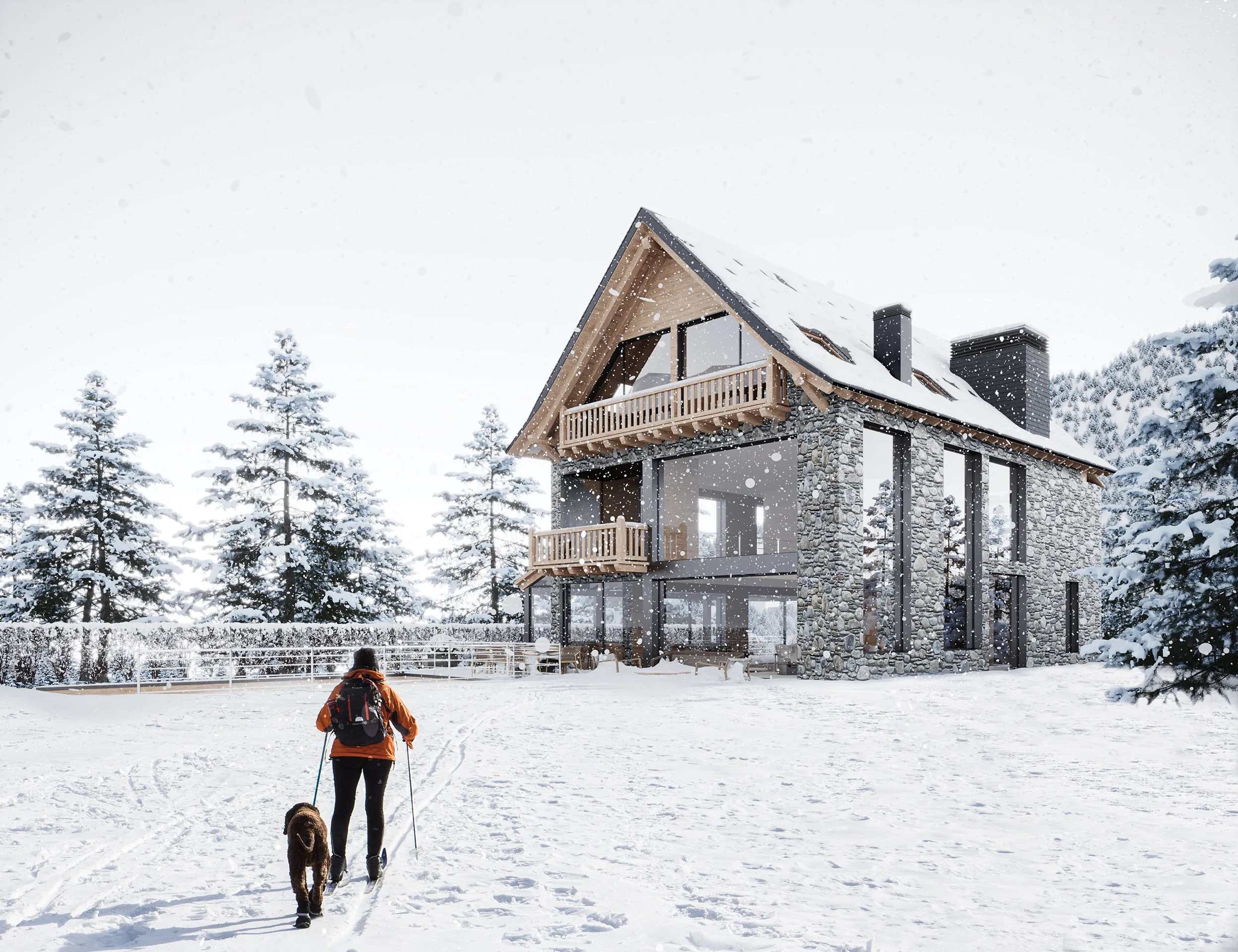 Borda Arties Lerida Fassade eye level 3D Architecture