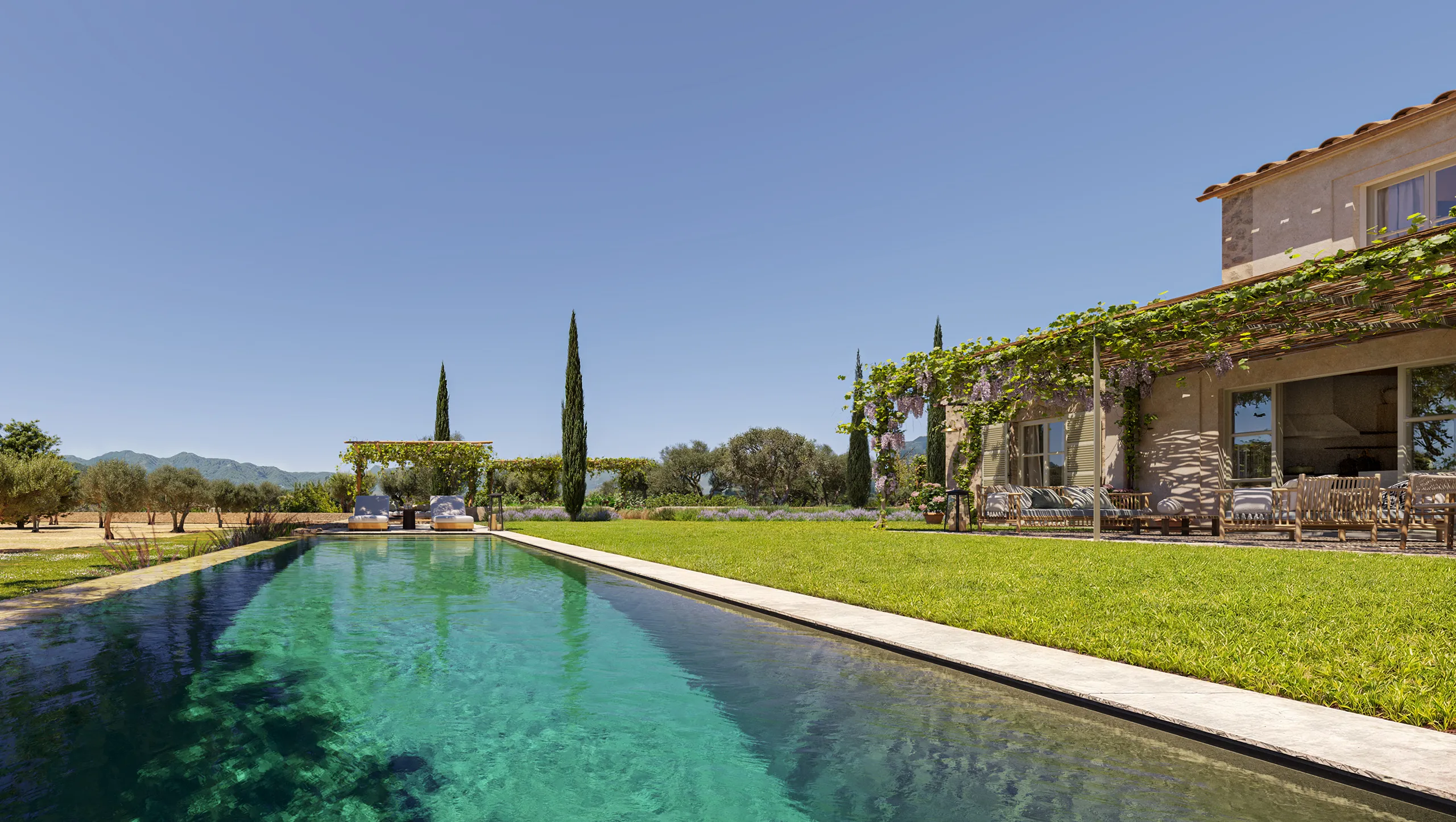 Villa Sta Maria Mallorca piscina Inmobiliario cgi