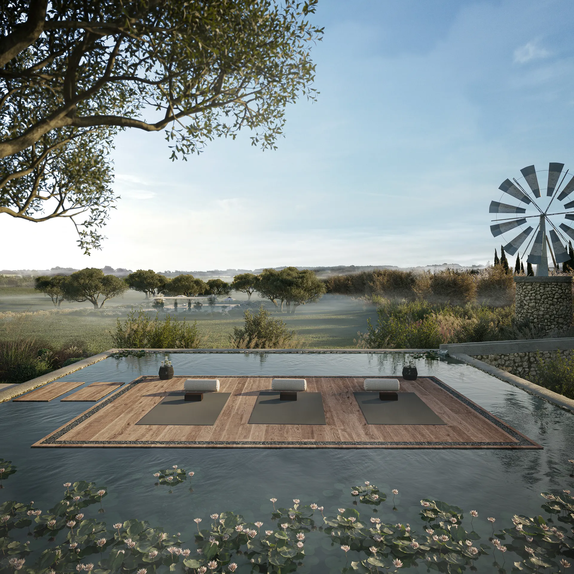 Finca Montuiri Mallorca Pool Real Estate Visualization