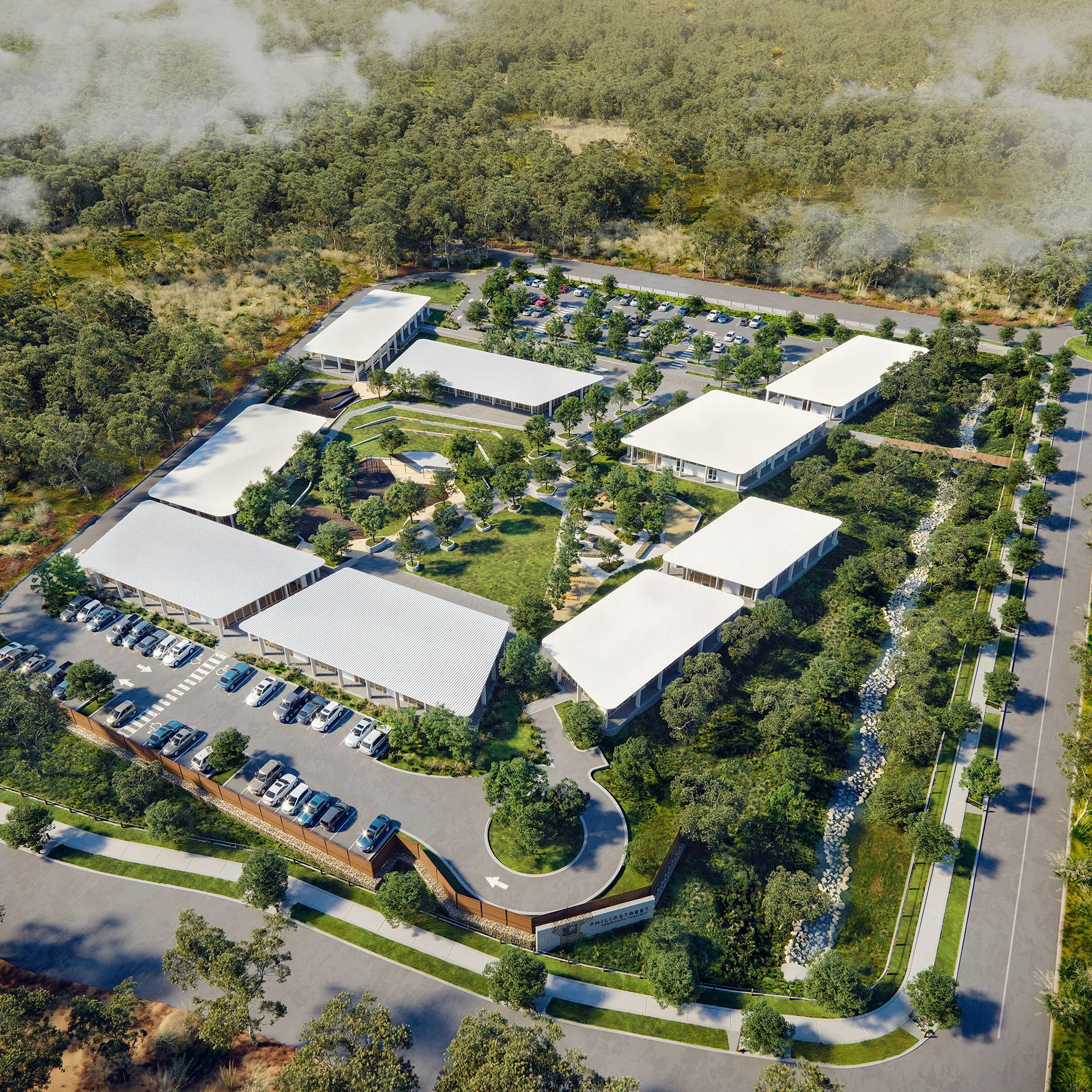 Philip Gold Coast Australia Vista aerea fotorrealismo CGI
