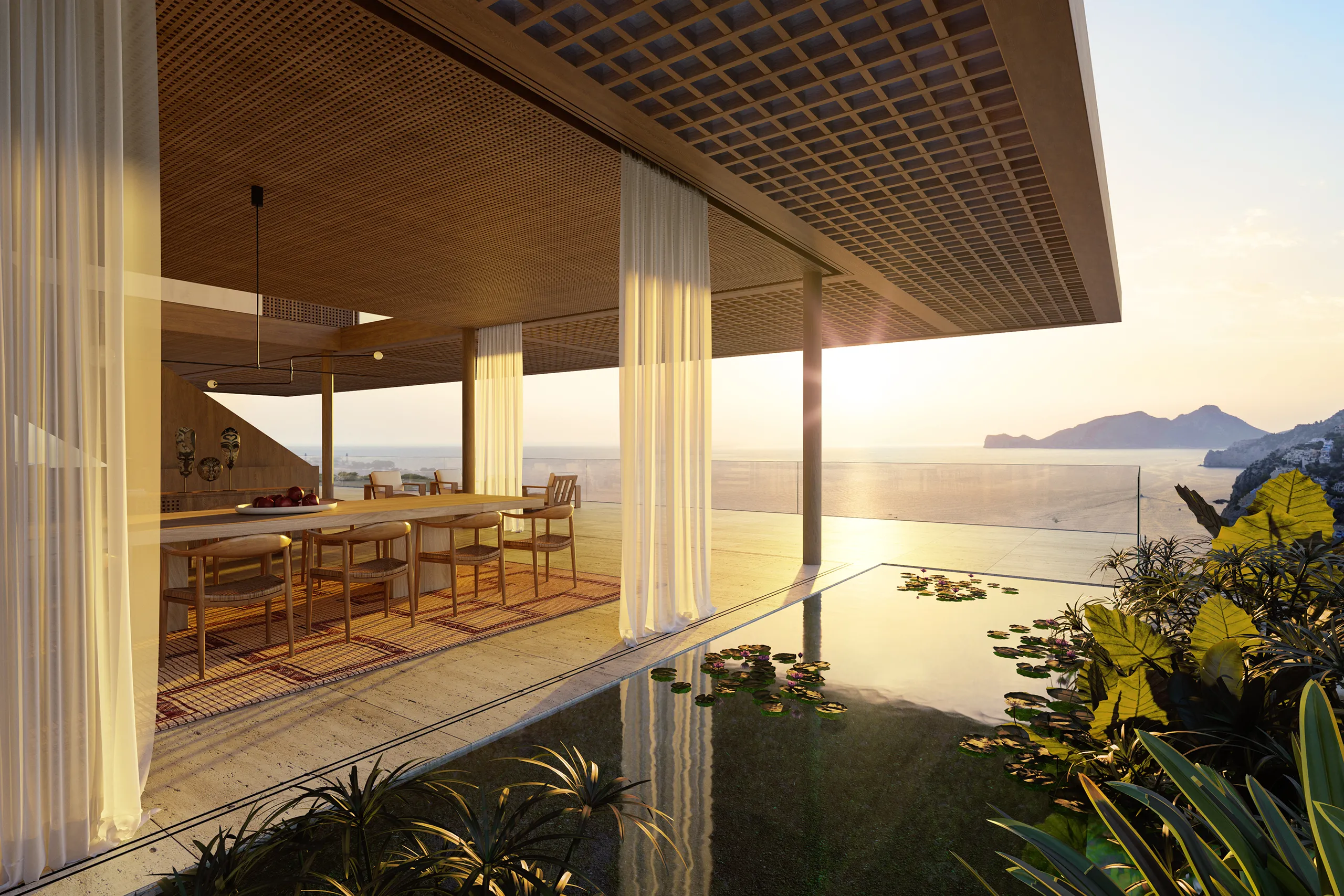 Villa Puerto Andratx Mallorca Dining Hyperrealistic Cgi