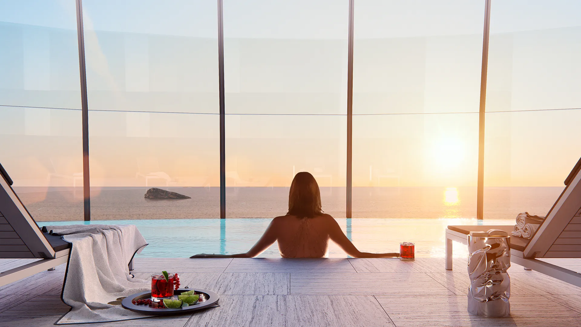 Delfin Tower Apartament Benidorm Benidorm Interior Pool Architecture Renders